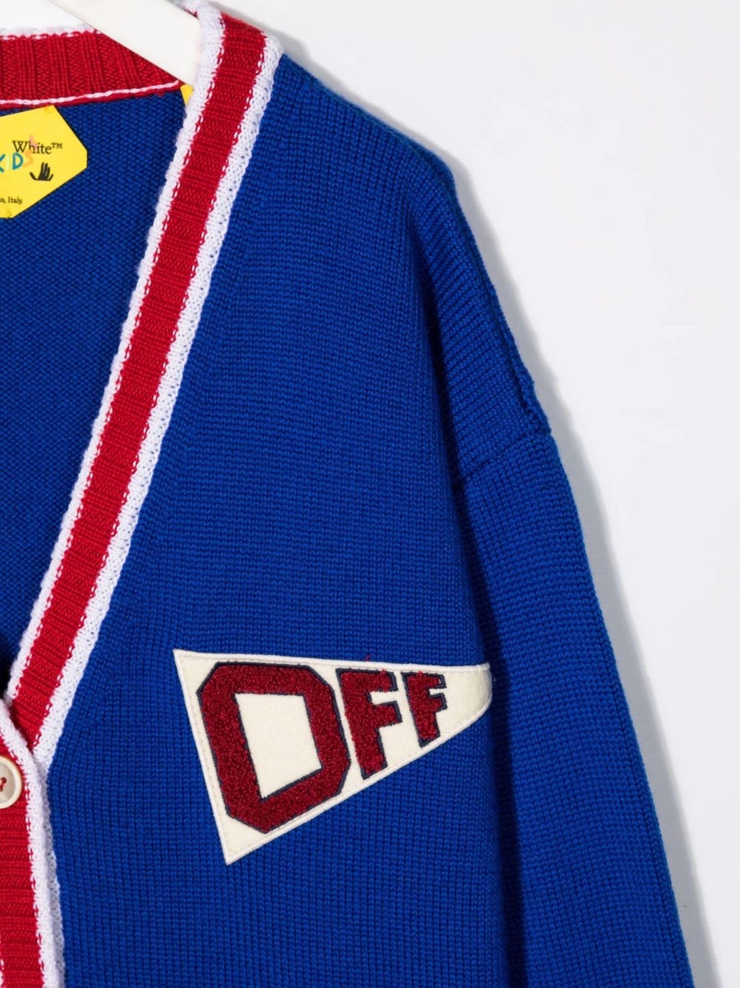 LOGO PATCH CARDIGAN LIGHT BLUE RED