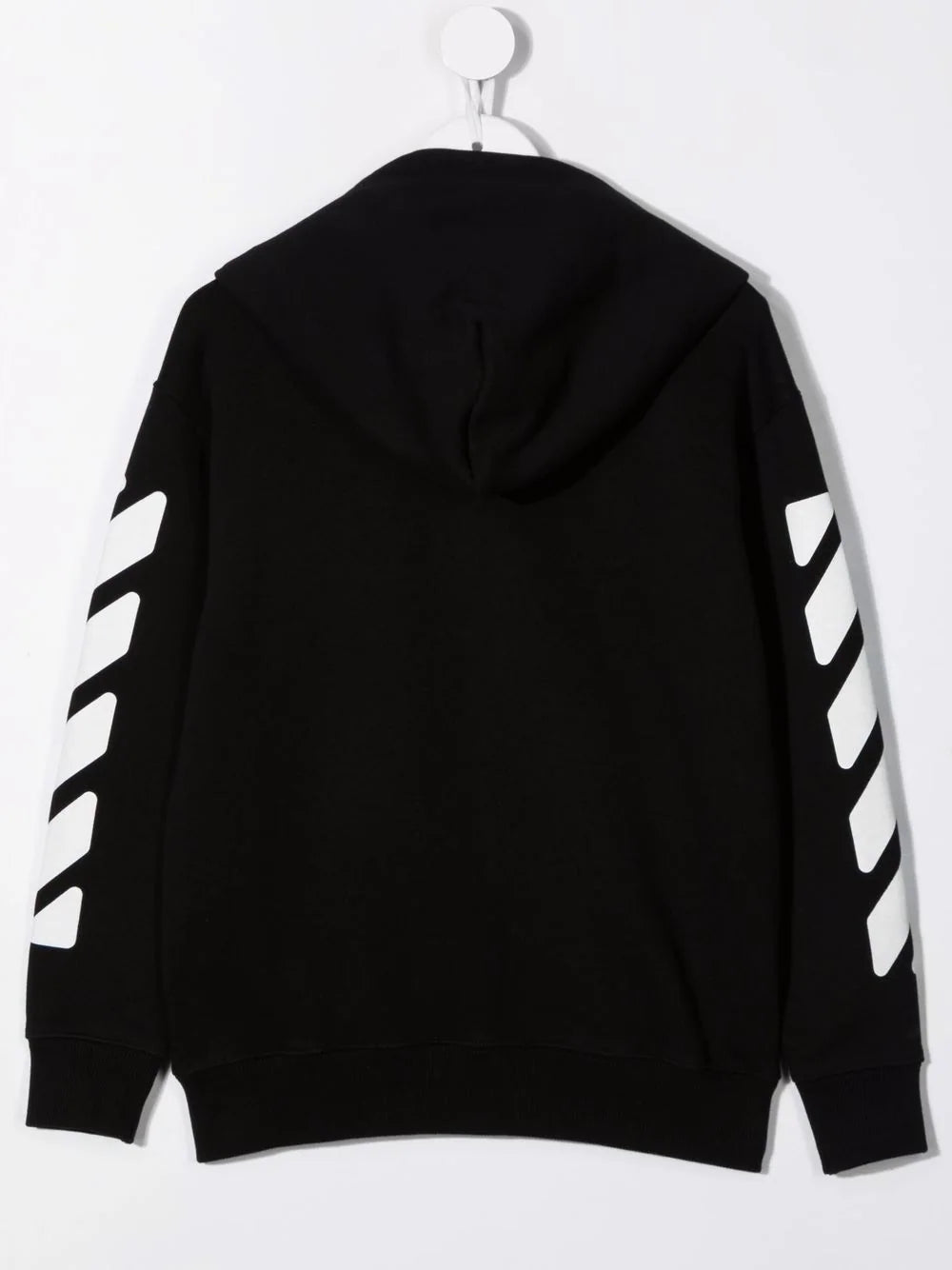 OFF ROUNDED HOODIE ZIP BLACK WHITE