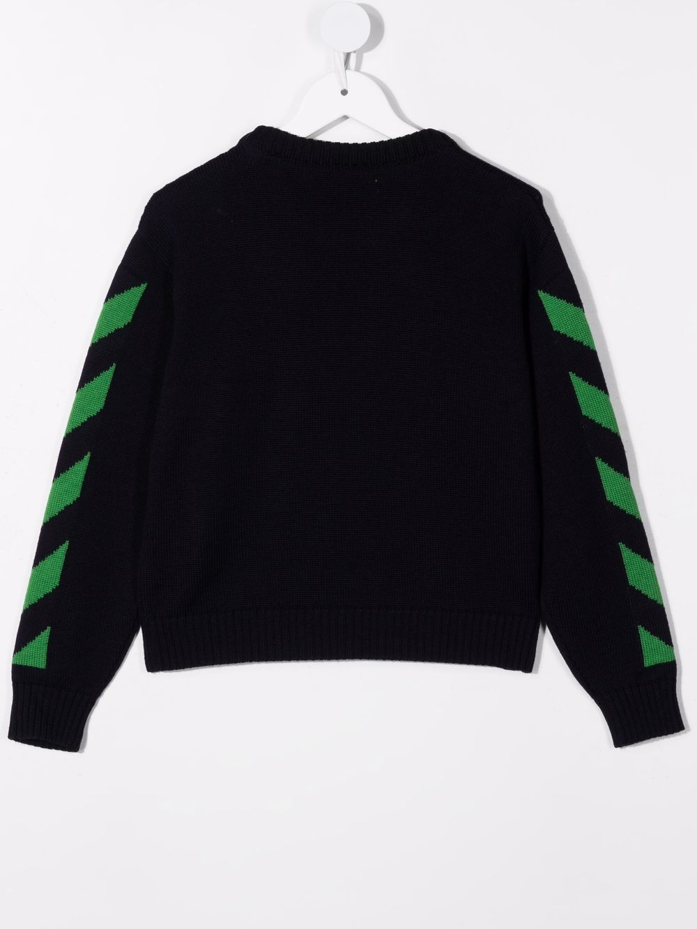 OFF DIAGONAL SWEATER NAVY BLUE LIGHT GREEN