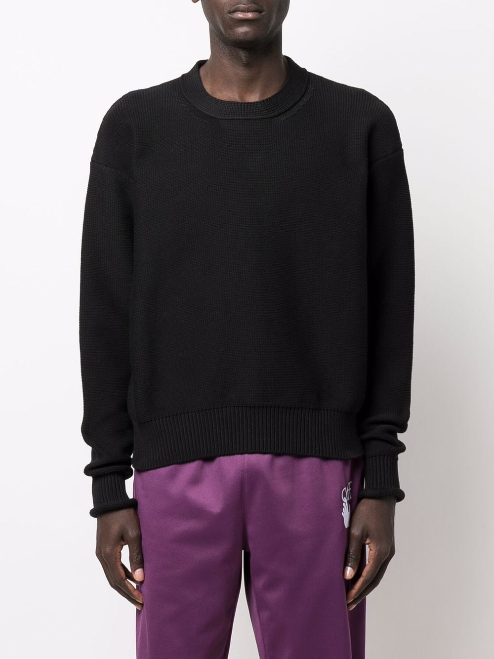 WAVE TWISTED KNIT CREWNECK BLACK BLACK