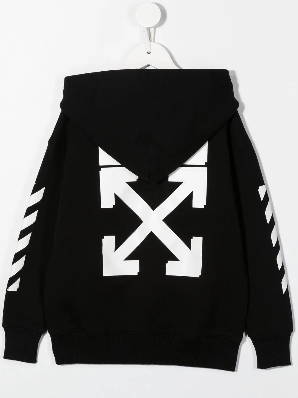 OW RUBBER ARROW HOODIE ZIP BLACK WHITE