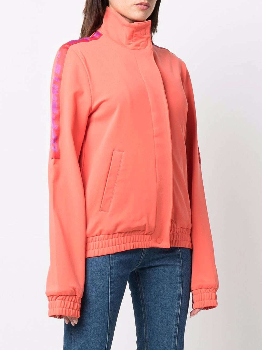 ATHL LOGO BAND TRACK JACKET CORAL RED NO COLOR