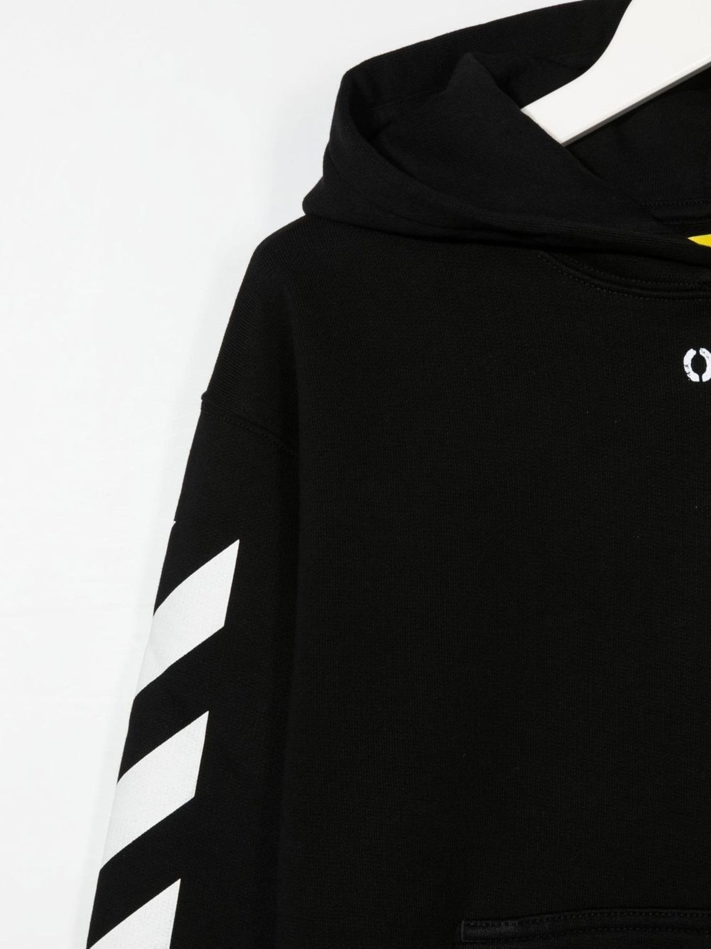 OFF STAMP HOODIE BLACK WHITE