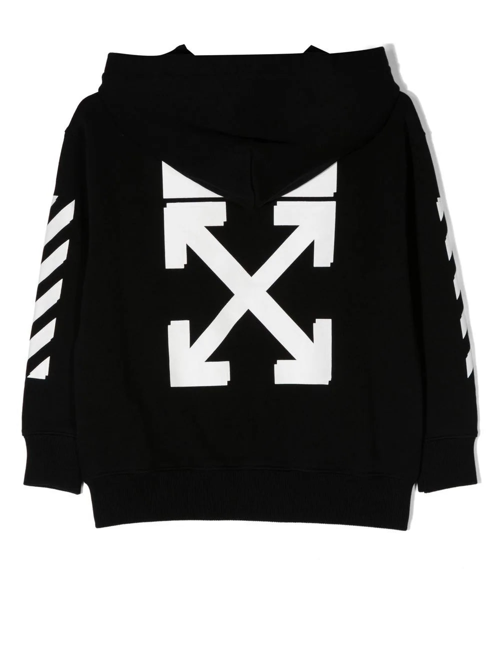 RUBBER ARROW HOODIE ZIP BLACK WHITE