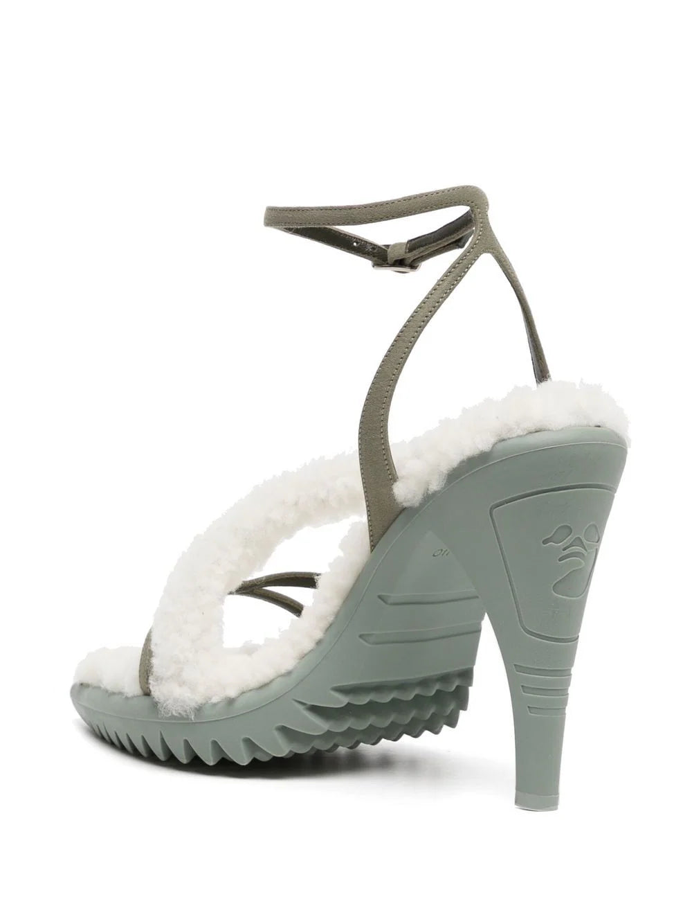 DENIM SHEARLING CARGO SANDAL MILITARY MILITARY