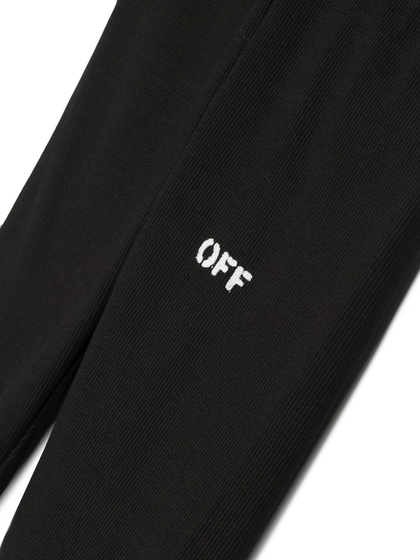 OFF STAMP RIB LEGGINGS SHORT BLACK WHITE