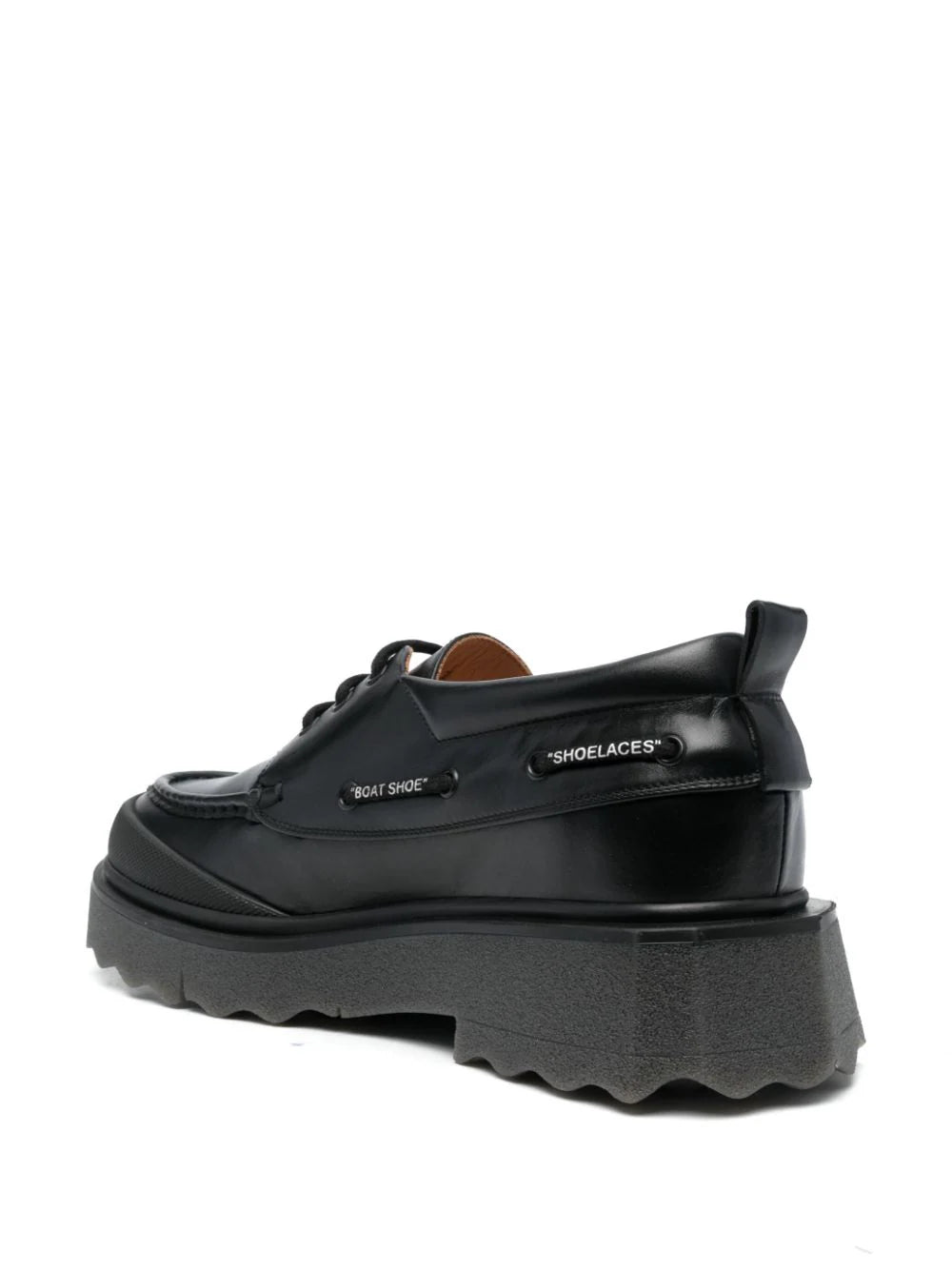 SPONGE LEATHER BOATSHOE BLACK MILITARY