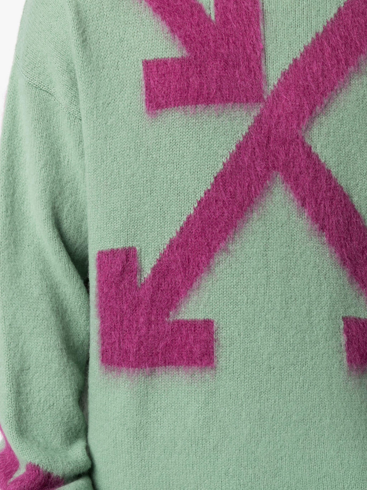 FUZZY ARROWS CREW NECK HEDGE GREEN BATON