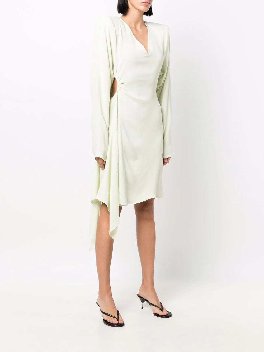 CADY BANDANA GATHERED DRESS LIGHT GREEN NO COLOR