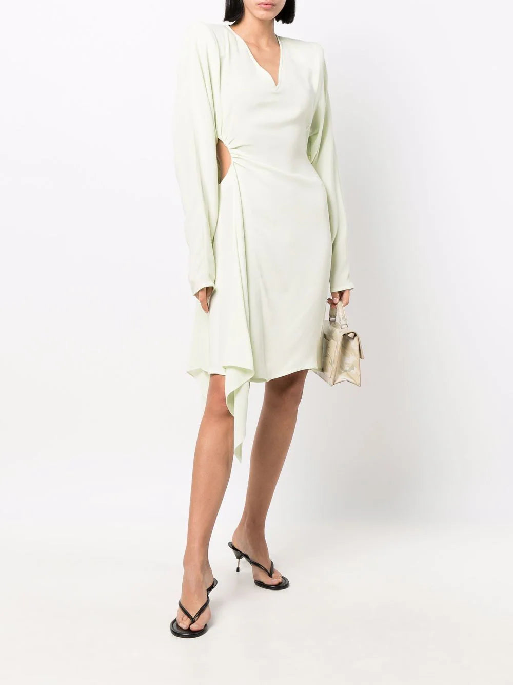 CADY BANDANA GATHERED DRESS LIGHT GREEN NO COLOR