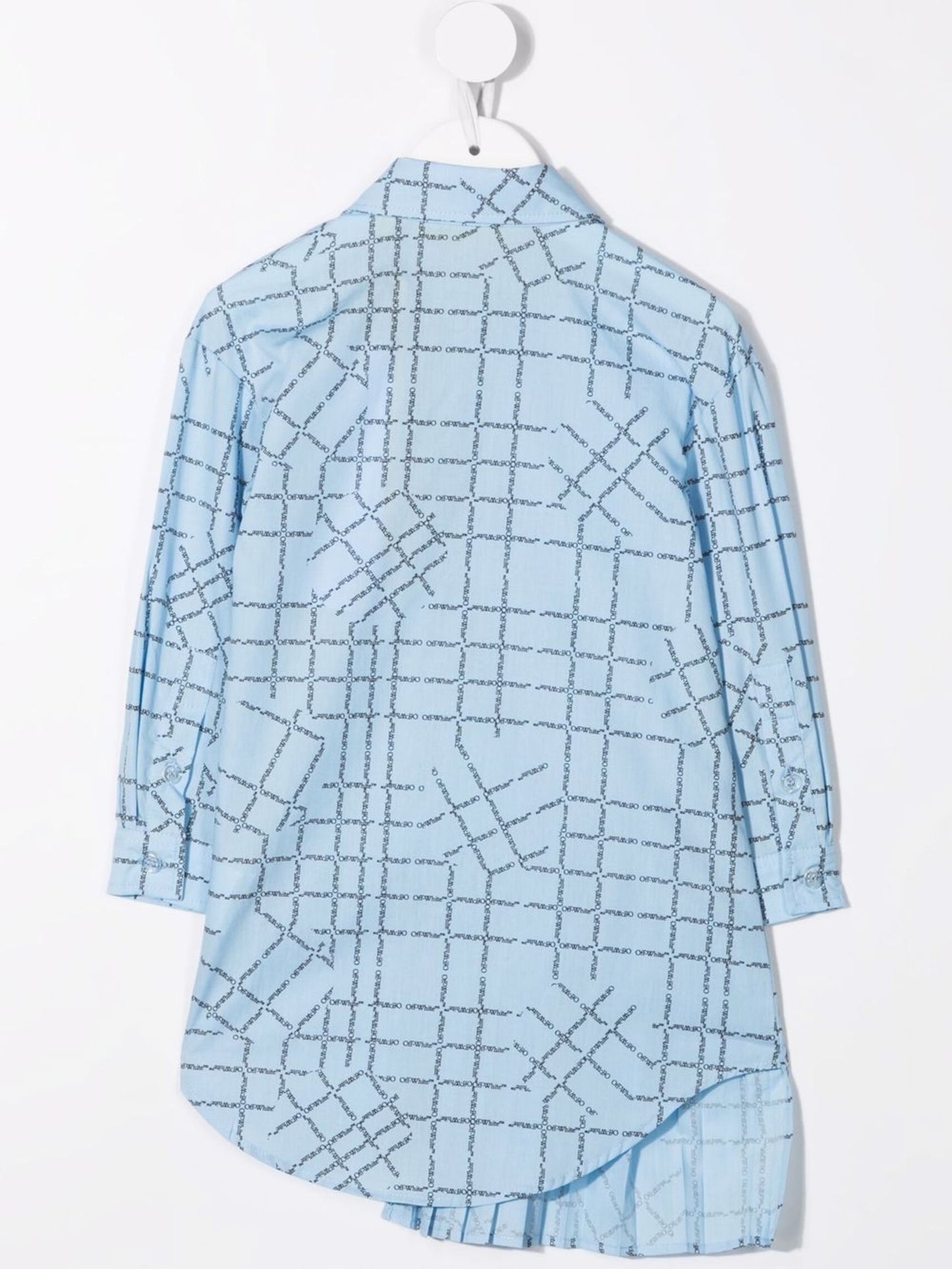 LOGO CHECK SHIRT DRESS LIGHT BLUE BLACK