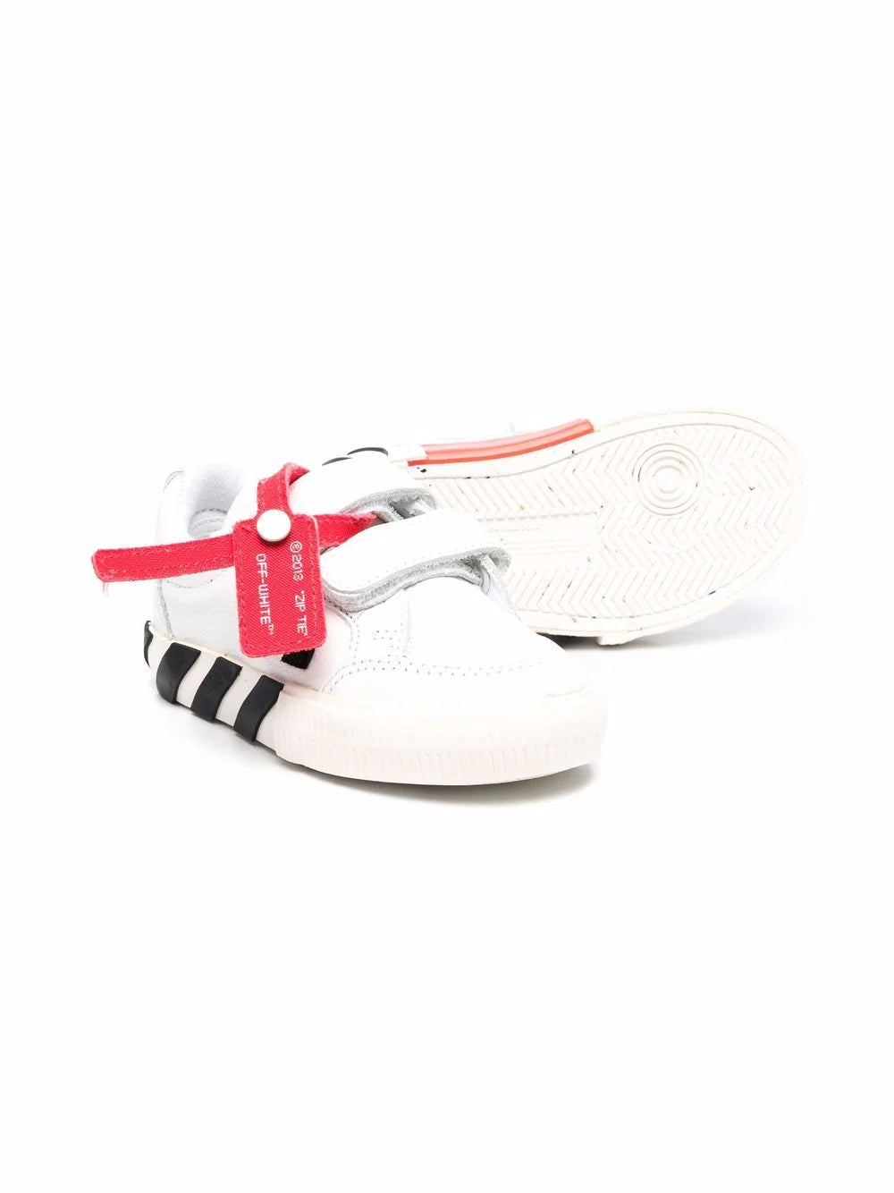 LOW STRAP VULCANIZED CALF LEA WHITE BLACK
