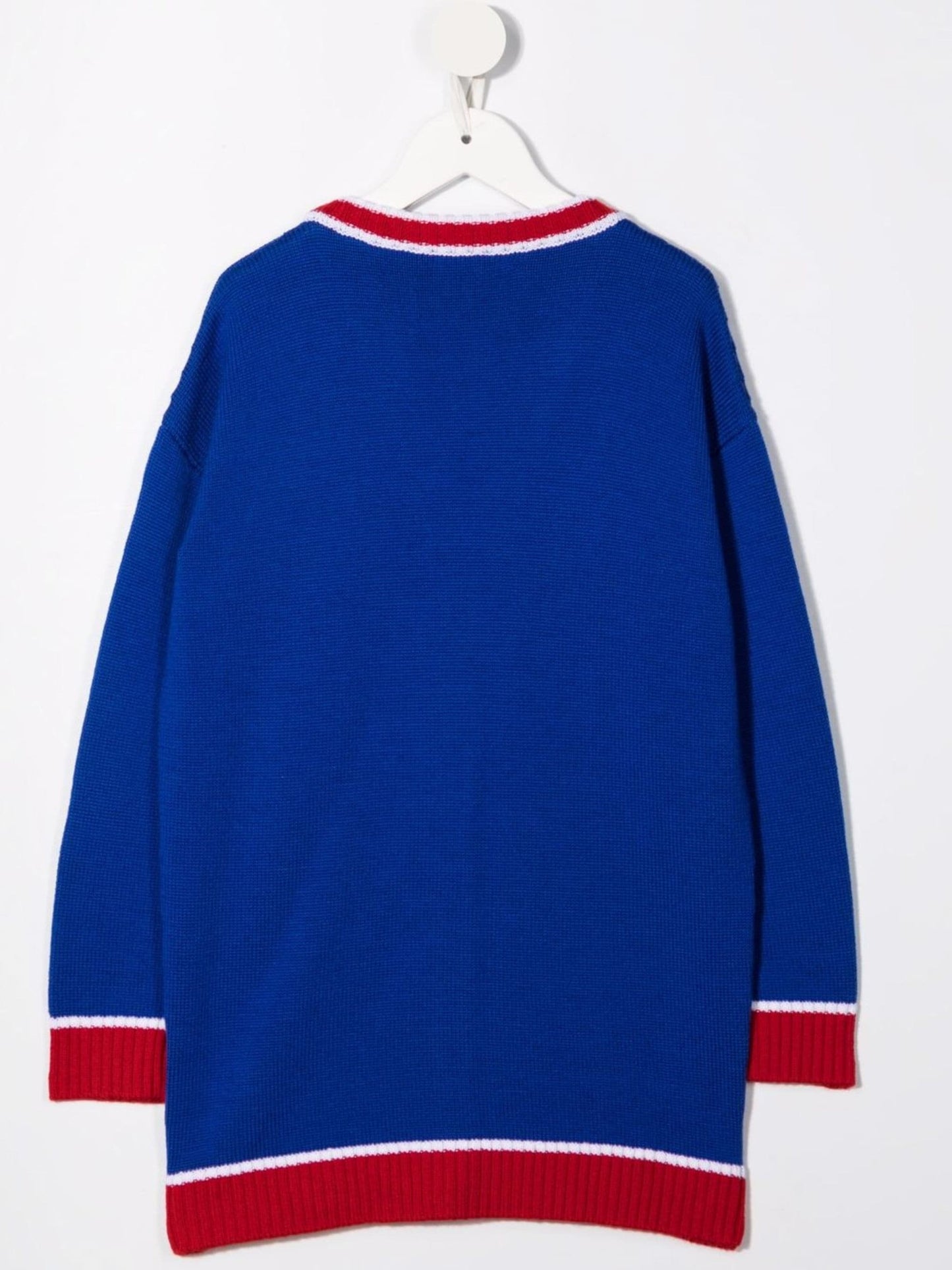 LOGO PATCH CARDIGAN LIGHT BLUE RED