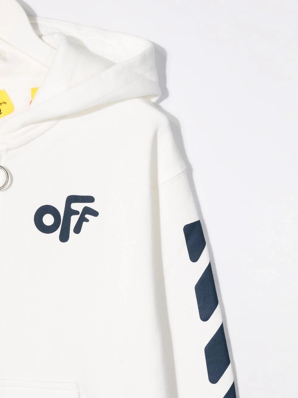 OFF ROUNDED HOODIE ZIP WHITE NAVY BLUE