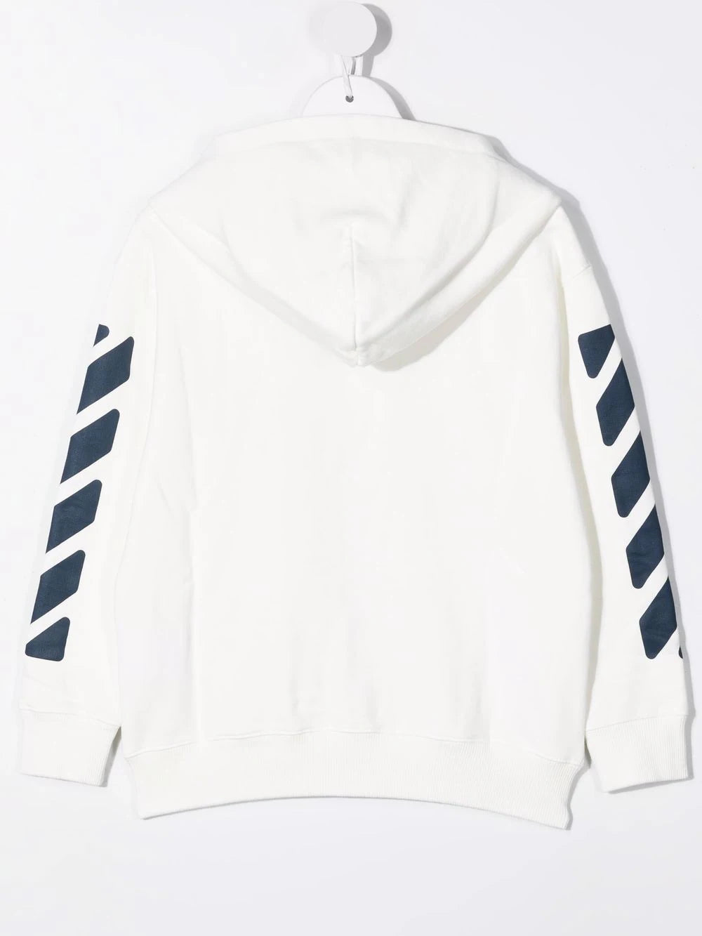 OFF ROUNDED HOODIE ZIP WHITE NAVY BLUE