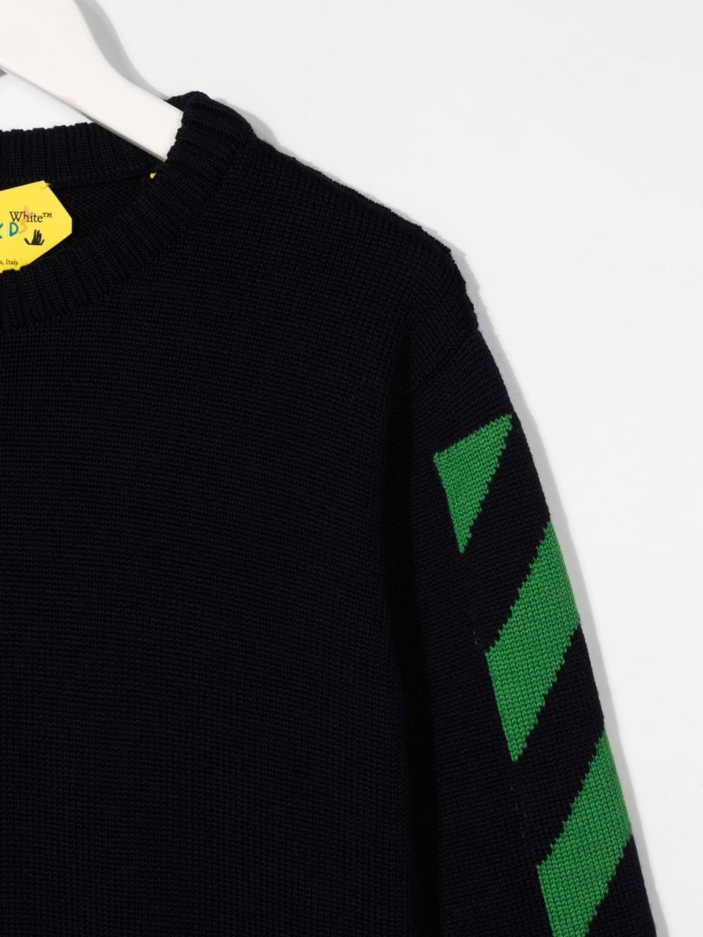 OFF DIAGONAL SWEATER NAVY BLUE LIGHT GREEN