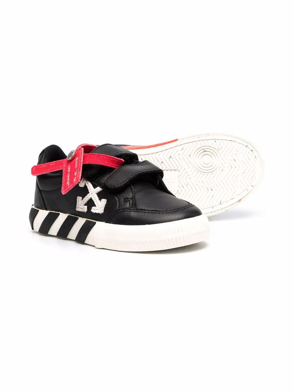 LOW STRAP VULCANIZED CALF LEA BLACK WHITE