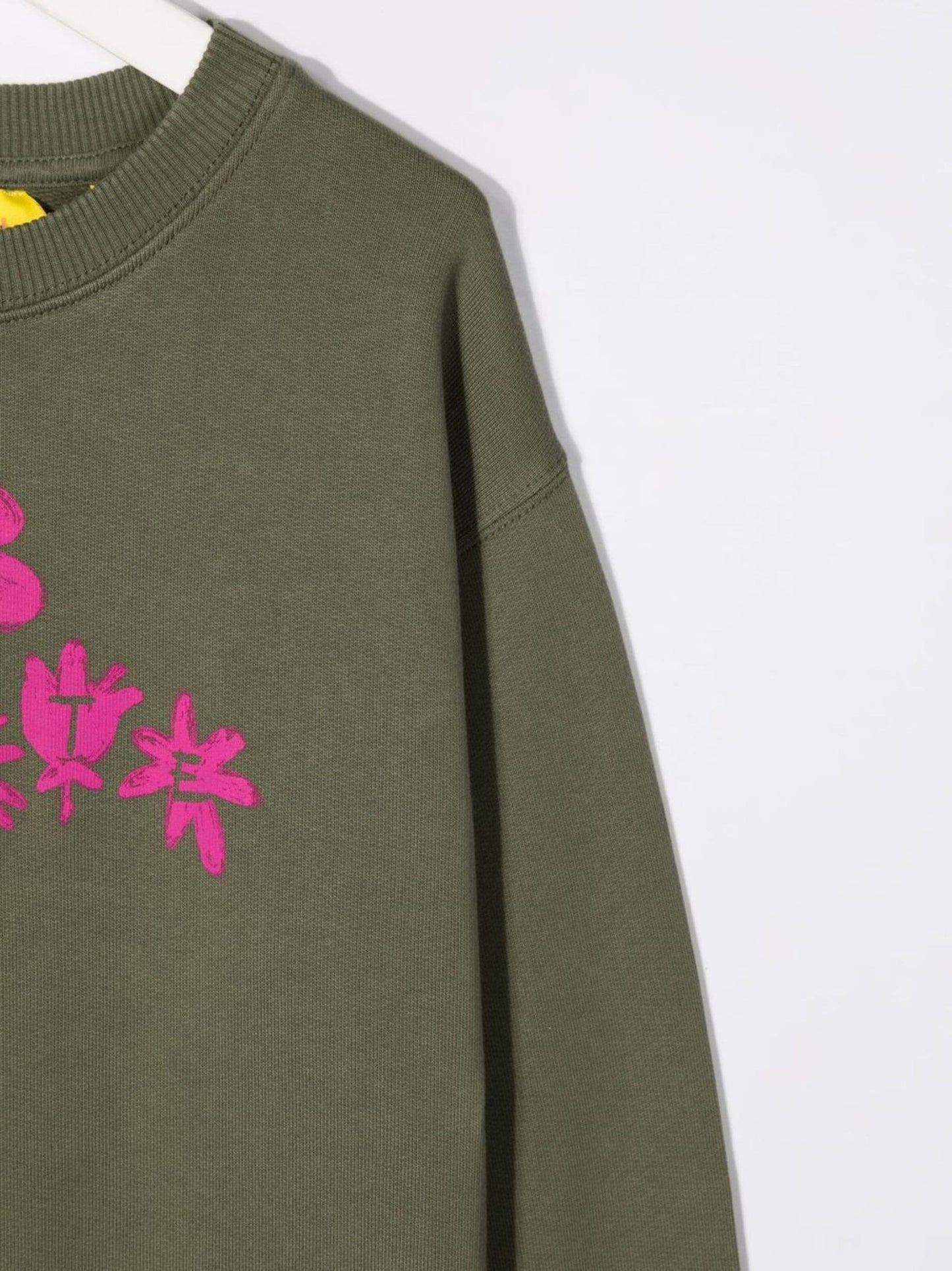 OFF FLOWER CREWNECK MILITARY FUCHSIA
