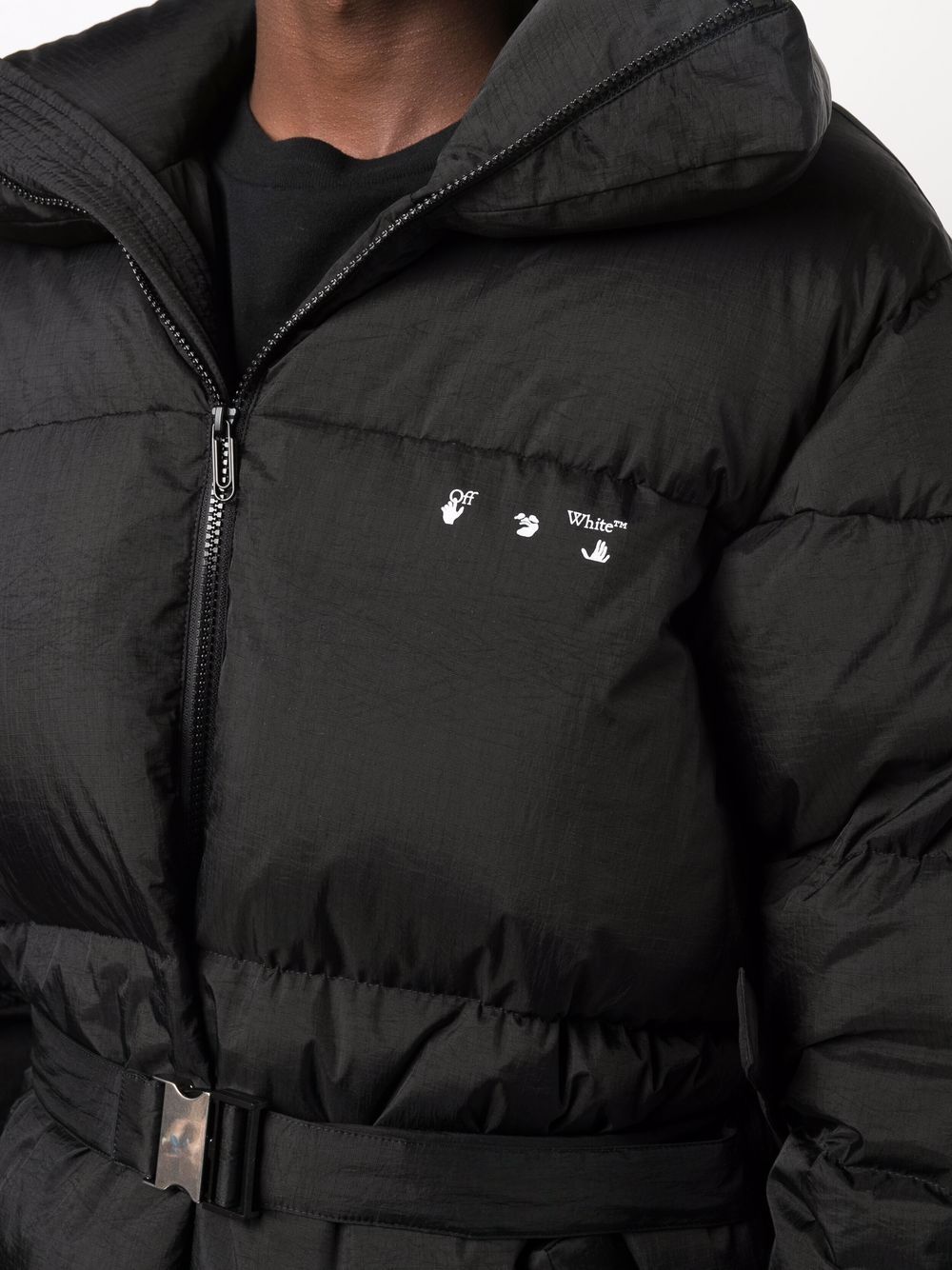 TUC DETAIL PUFFER BLACK WHITE