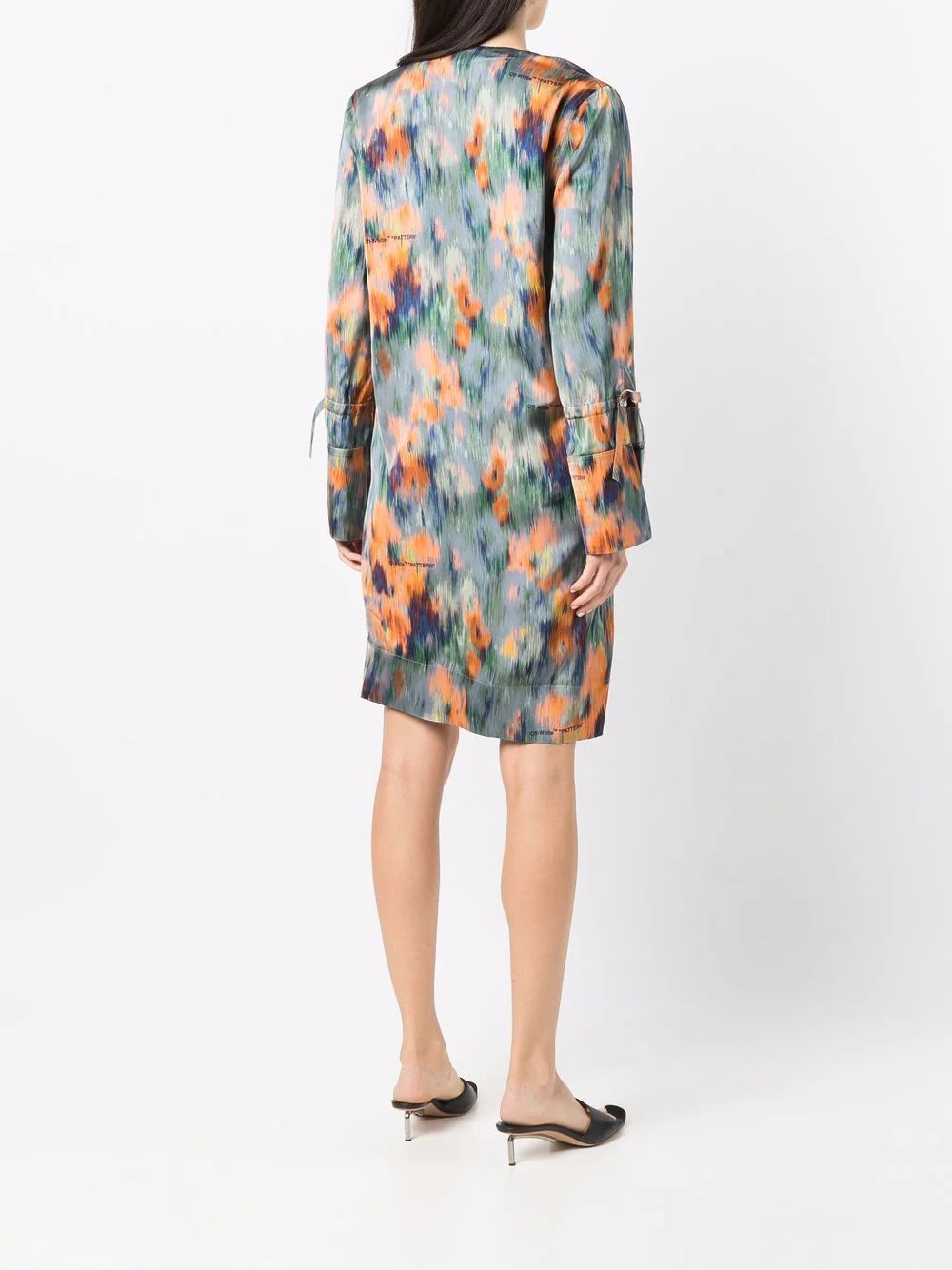 FLUID CHINE ROMANTIC DRESS MULTICOLOR MULTICOLOR