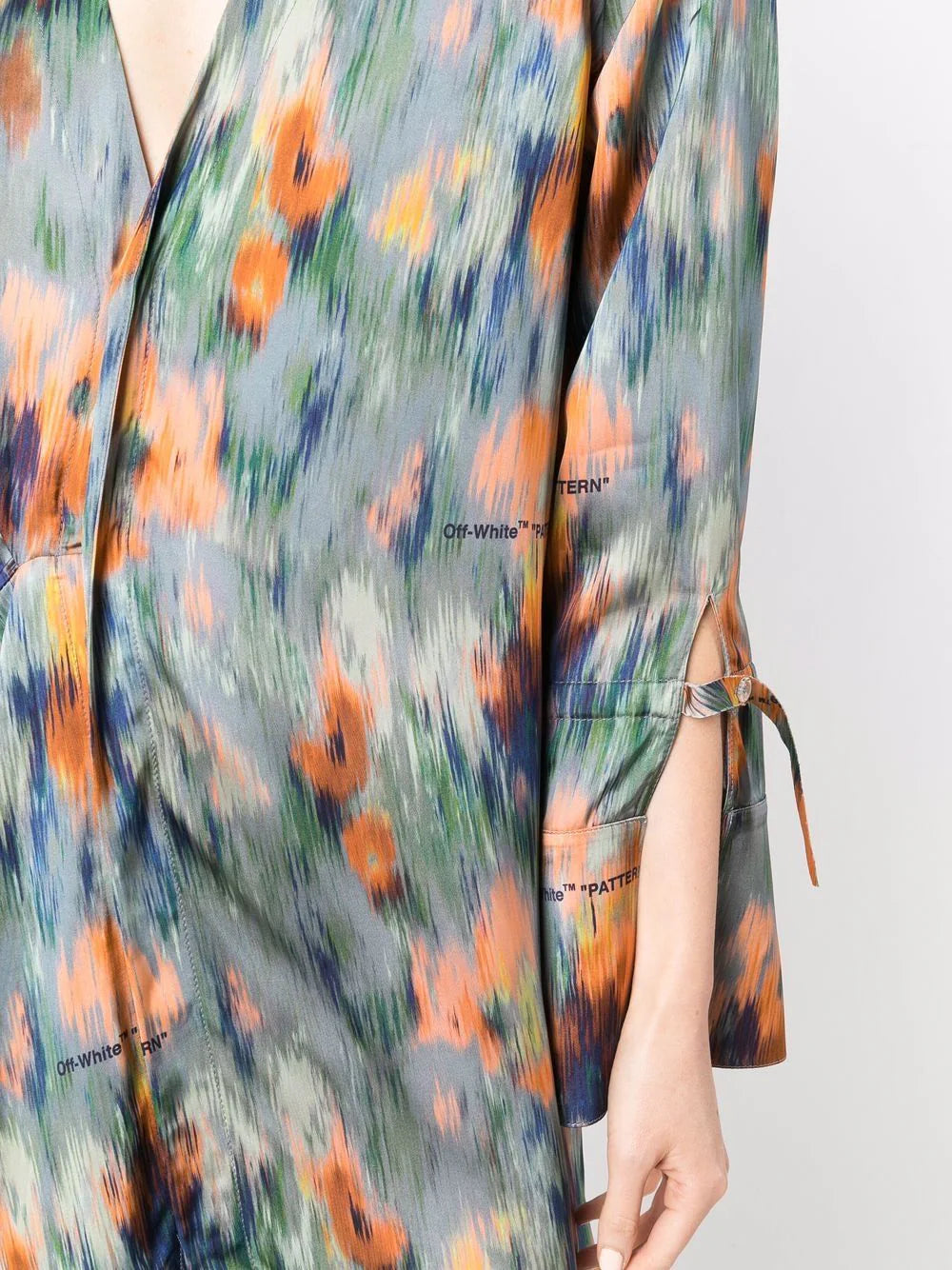 FLUID CHINE ROMANTIC DRESS MULTICOLOR MULTICOLOR