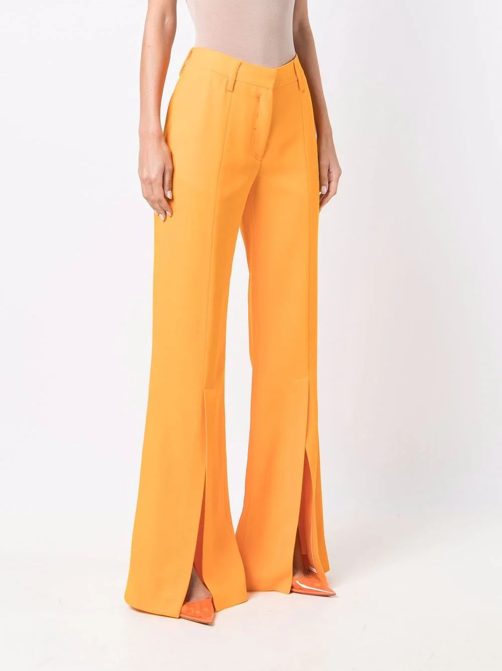 CREPE SPLIT FLARED PANT ORANGE NO COLOR