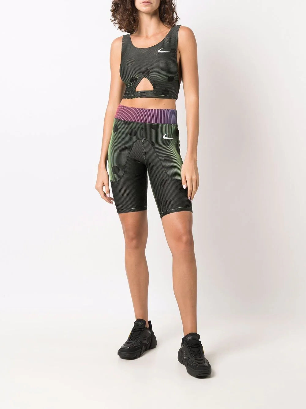 NIKE TIGHTS STRIPES PANTS BLACK BLUE