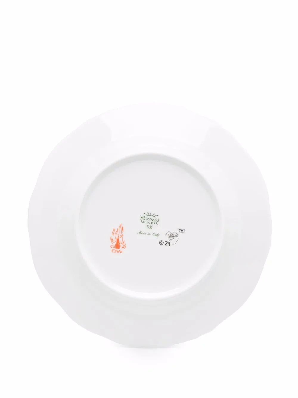 OW GINORI DESSERT PLATE WHITE BLACK