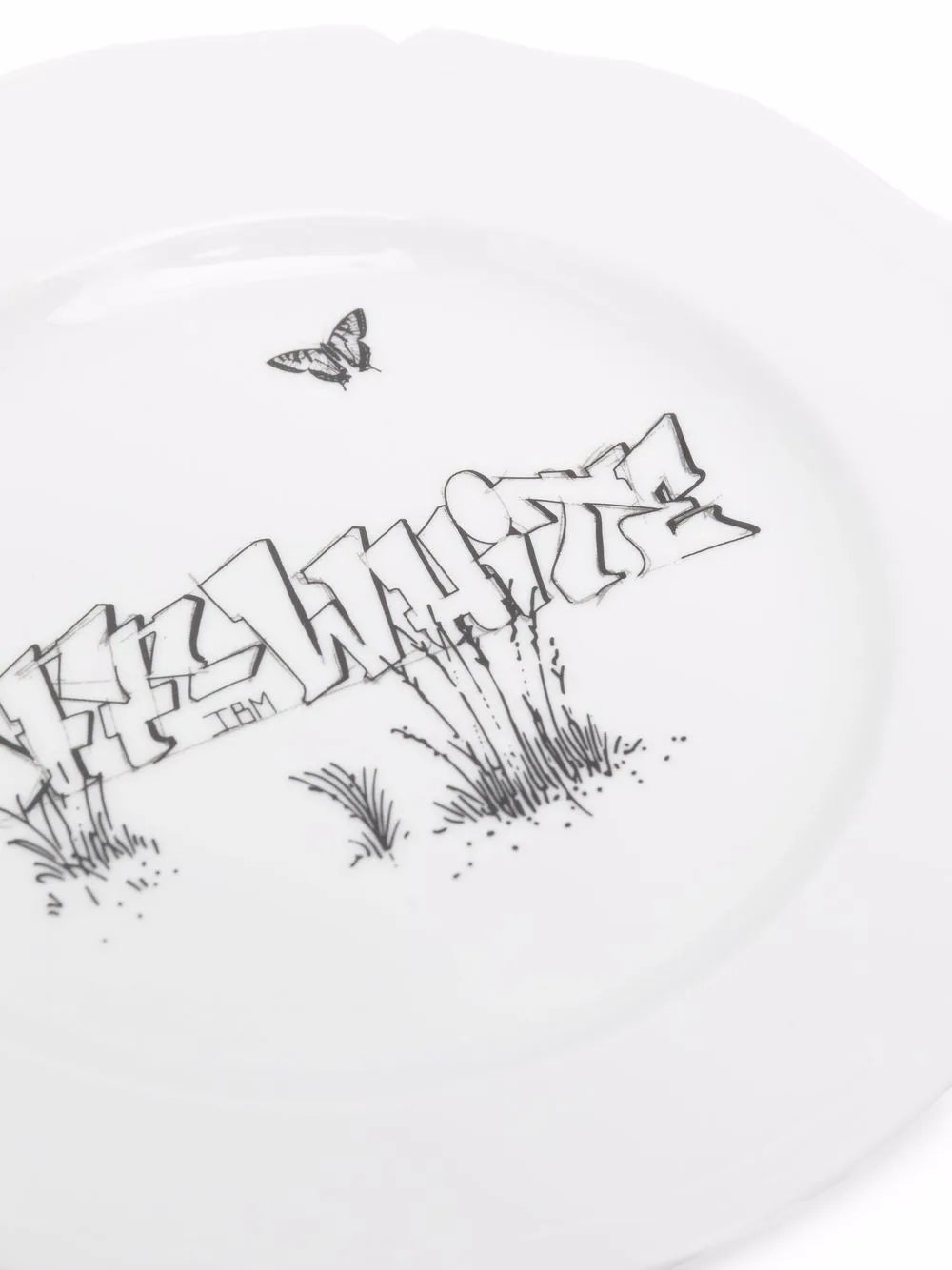 OW GINORI DESSERT PLATE WHITE BLACK