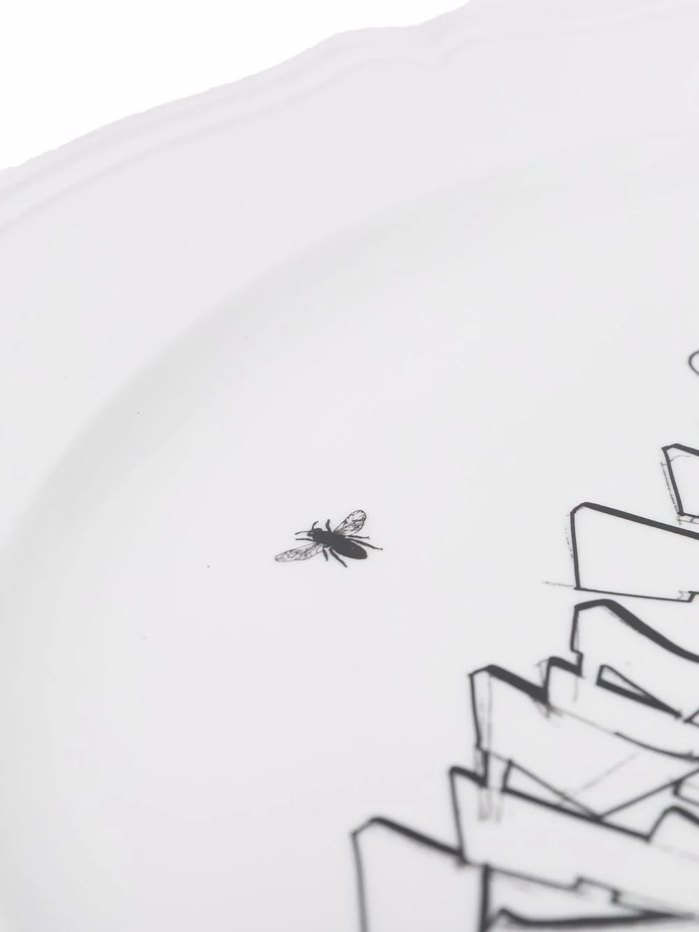 OW GINORI OVAL TRAY WHITE BLACK
