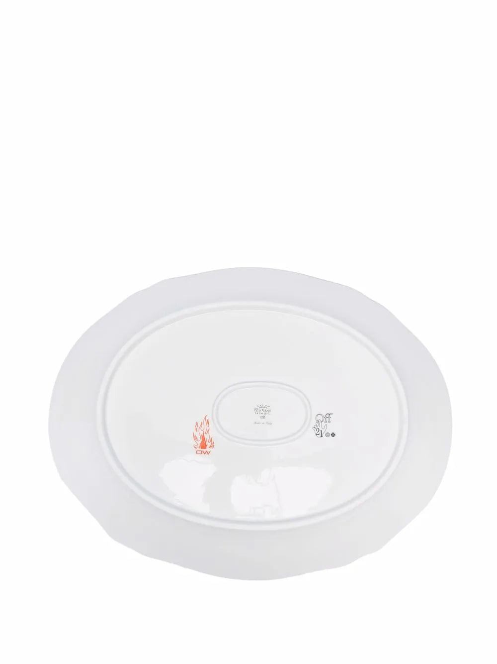 OW GINORI OVAL TRAY WHITE BLACK