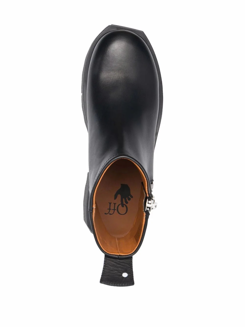 SPONGE SOLE LEATHER ZIP BOOT BLACK MILITARY