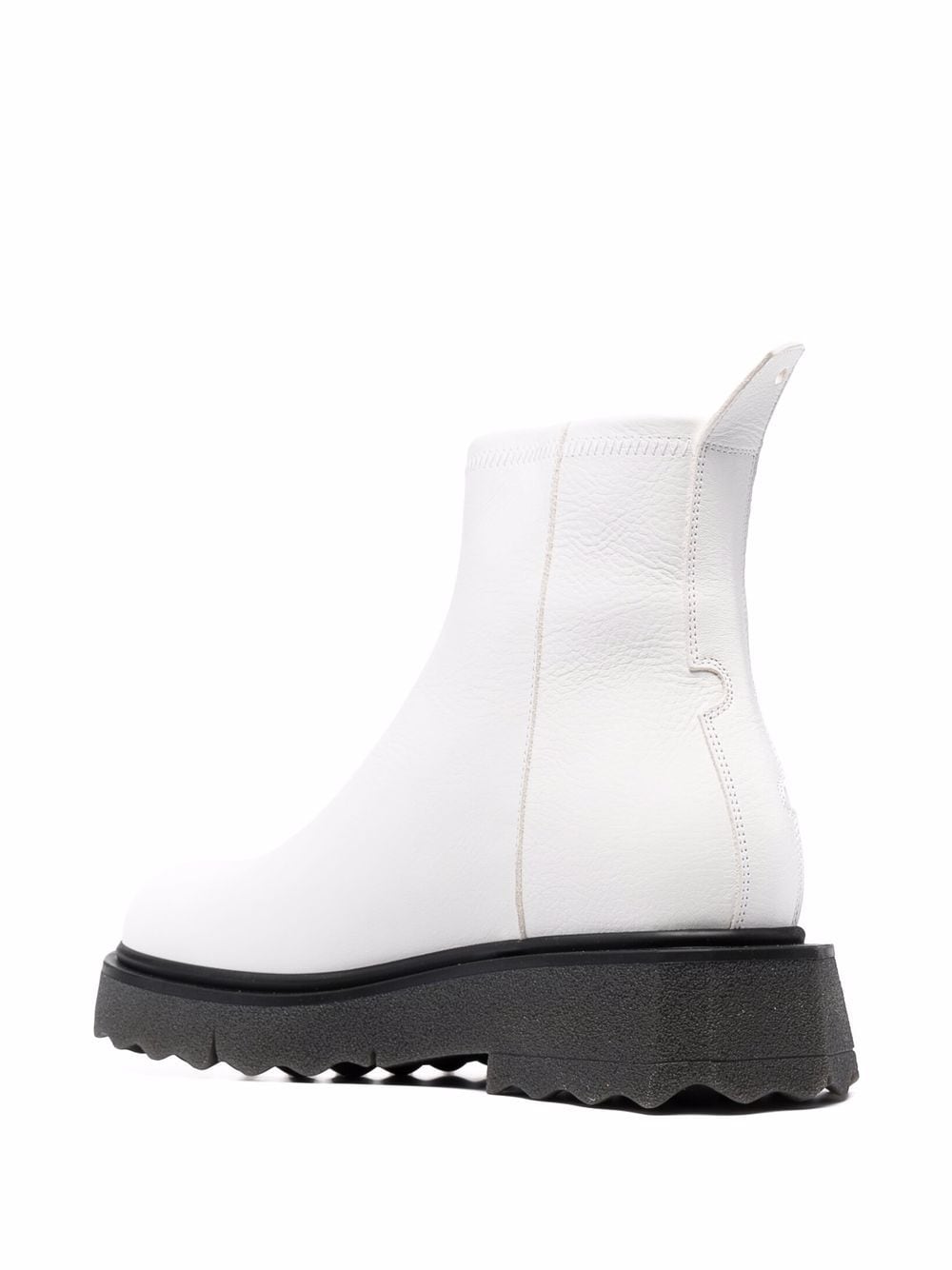 SPONGE SOLE LEATHER ZIP BOOT WHITE BLUE