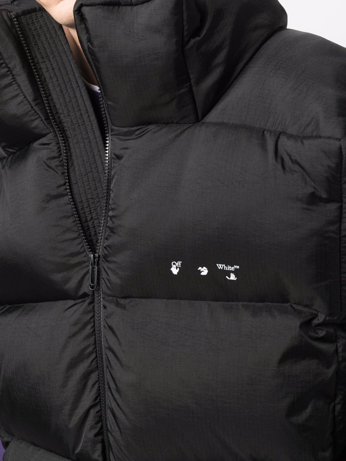 BOX PUFFER VEST BLACK WHITE