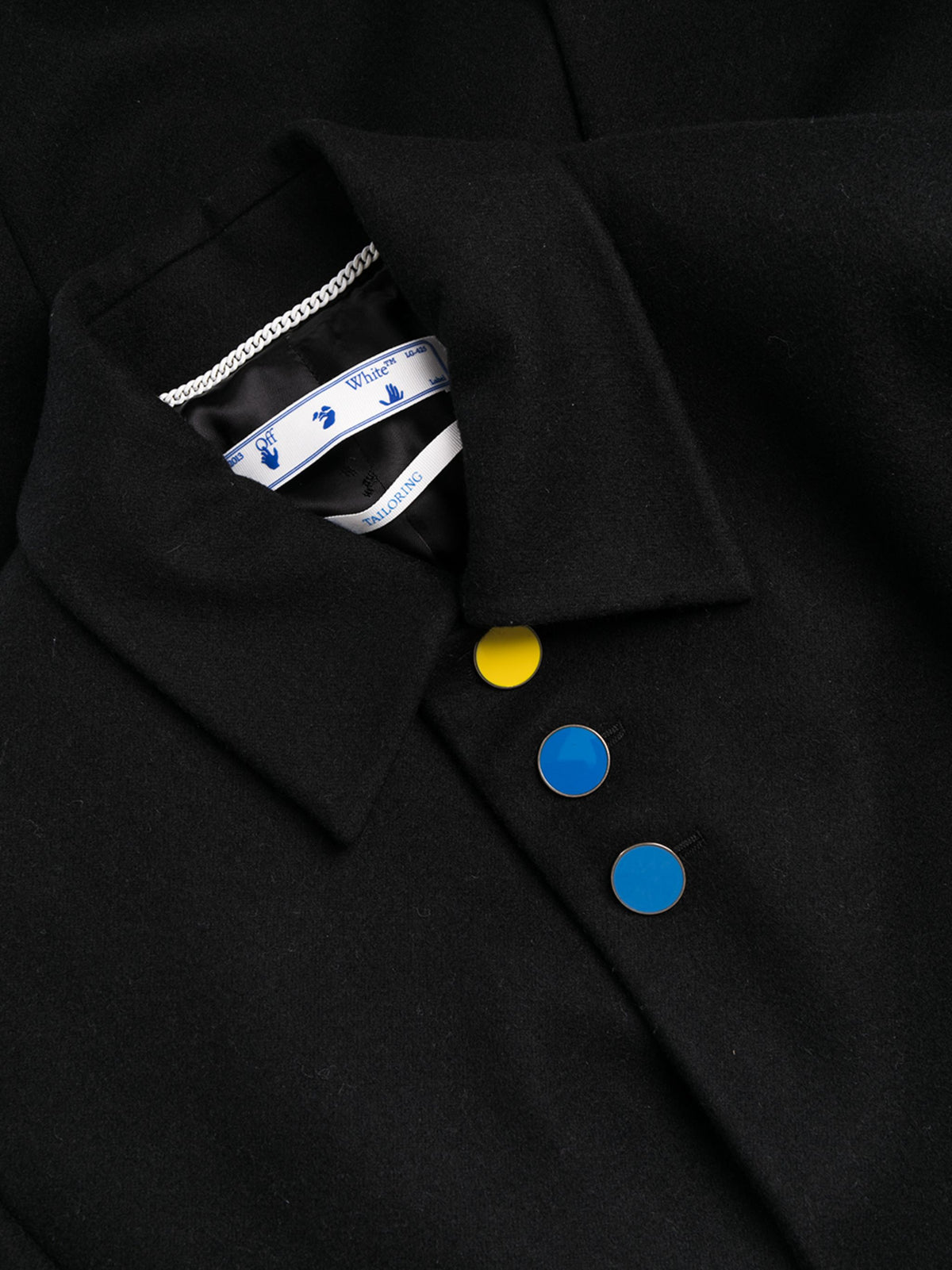 COLOR BUTTON COAT BLACK NO COLOR