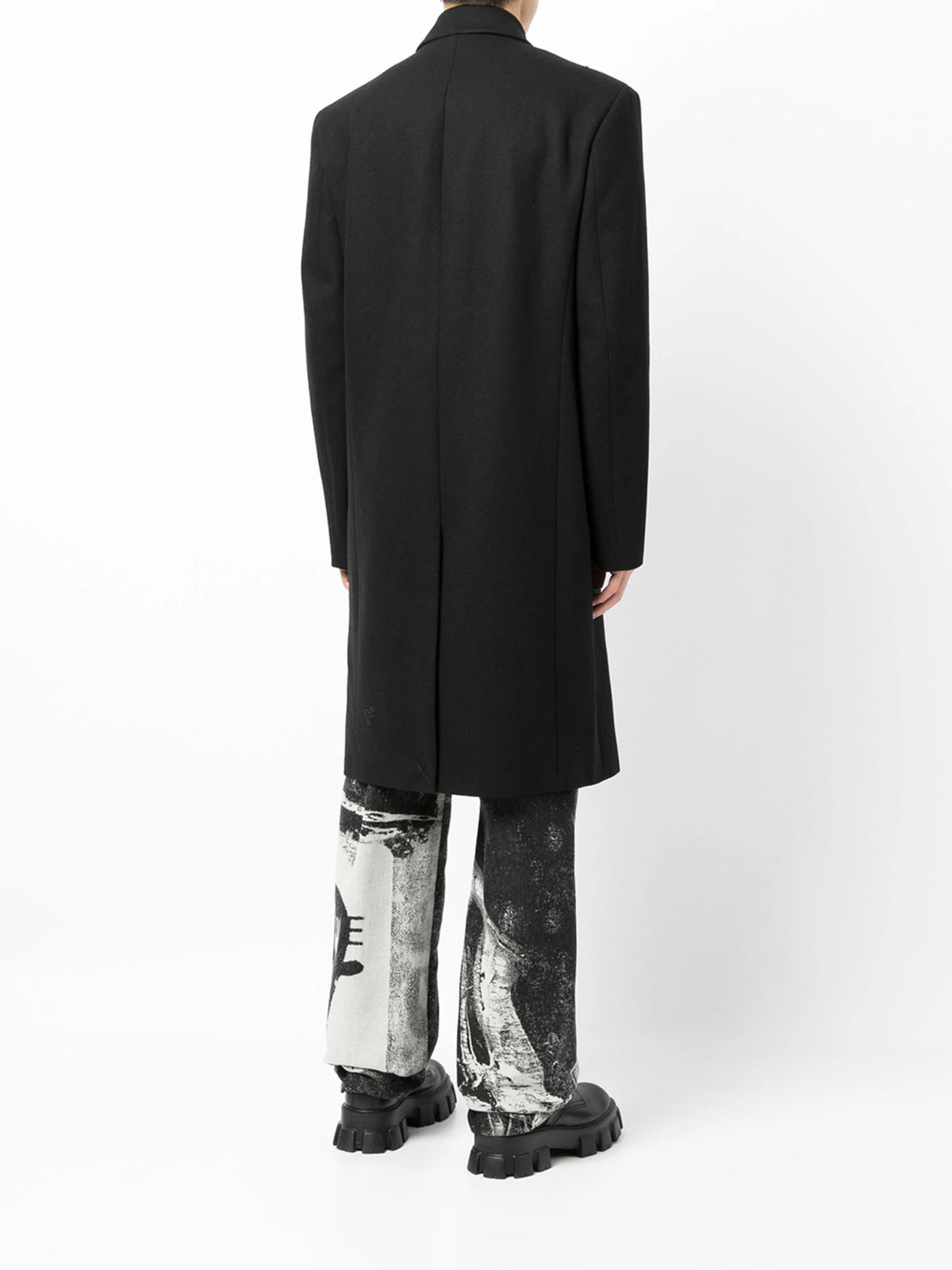 COLOR BUTTON COAT BLACK NO COLOR