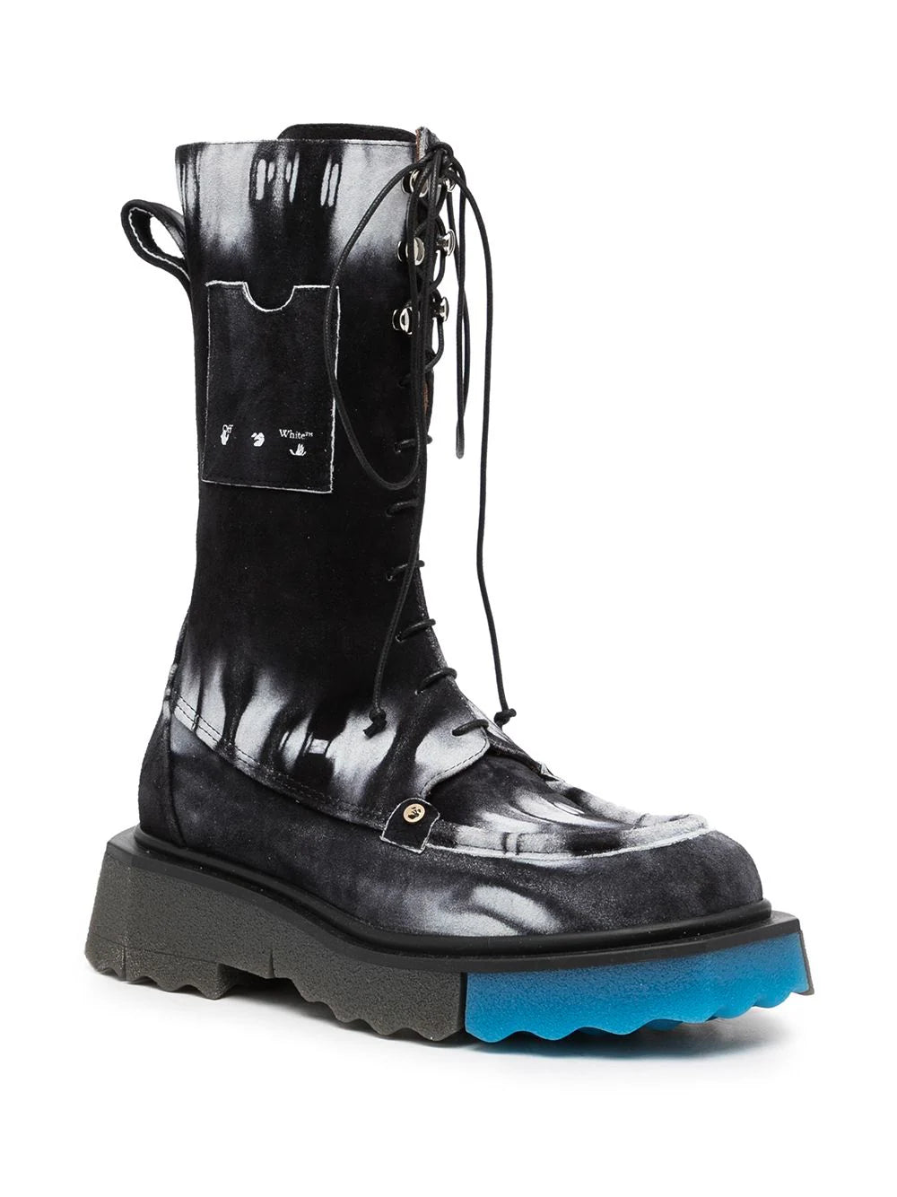 TIE DYE SPONGE POCKET COMBAT BLACK WHITE