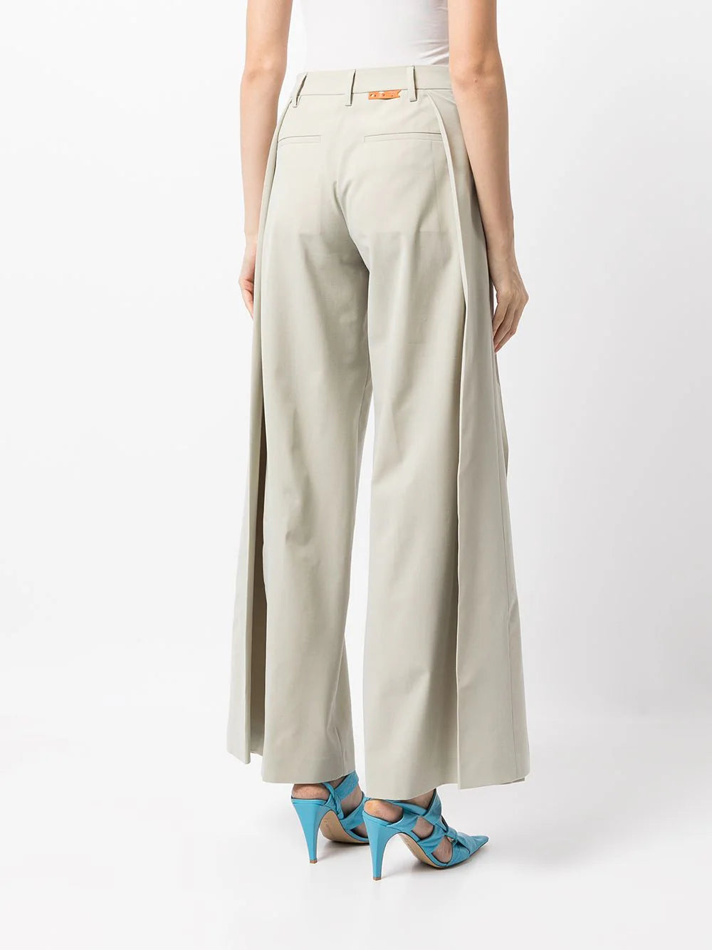 LIGHT WOOL SIDE PLEATS PANT LIGHT GREY NO COLOR