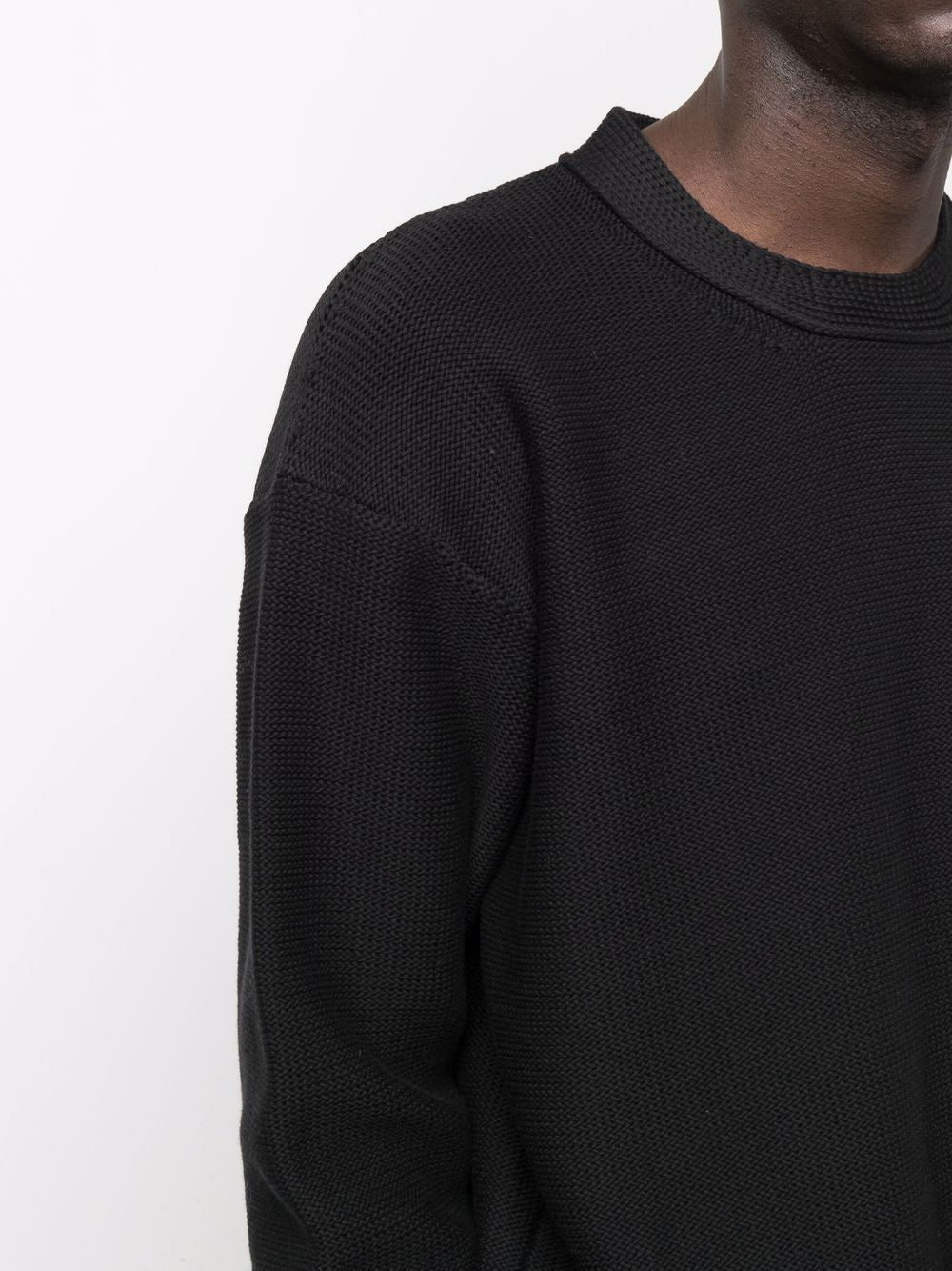 WAVE TWISTED KNIT CREWNECK BLACK BLACK