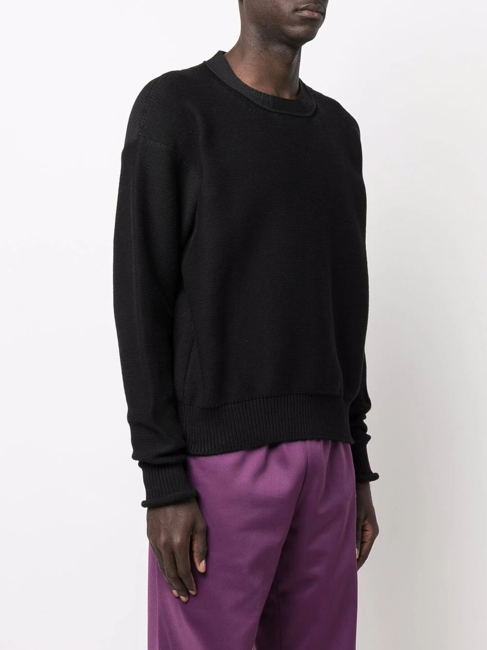 WAVE TWISTED KNIT CREWNECK BLACK BLACK