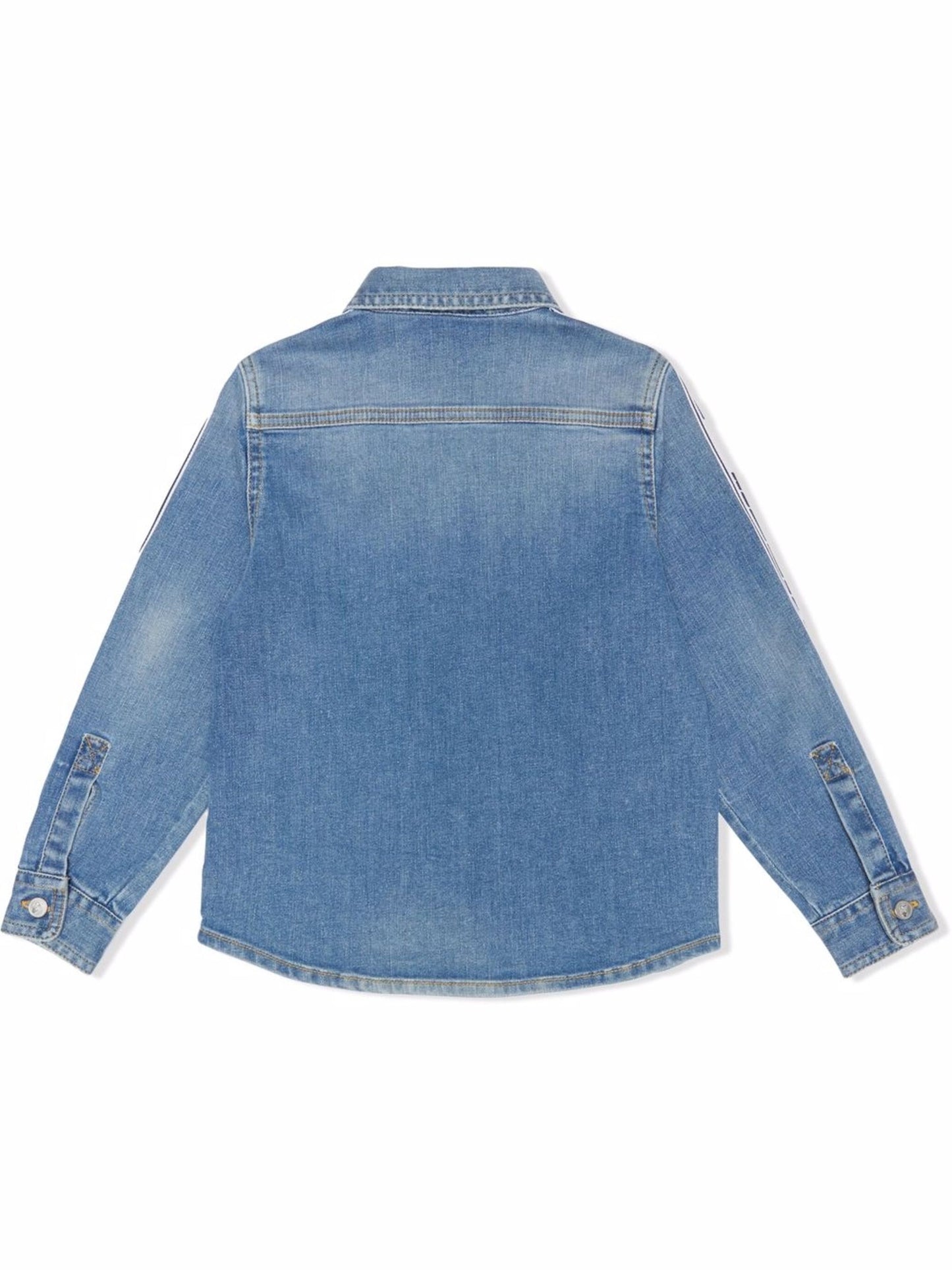 LOGO BAND DENIM SHIRT LIGHT BLUE BLACK