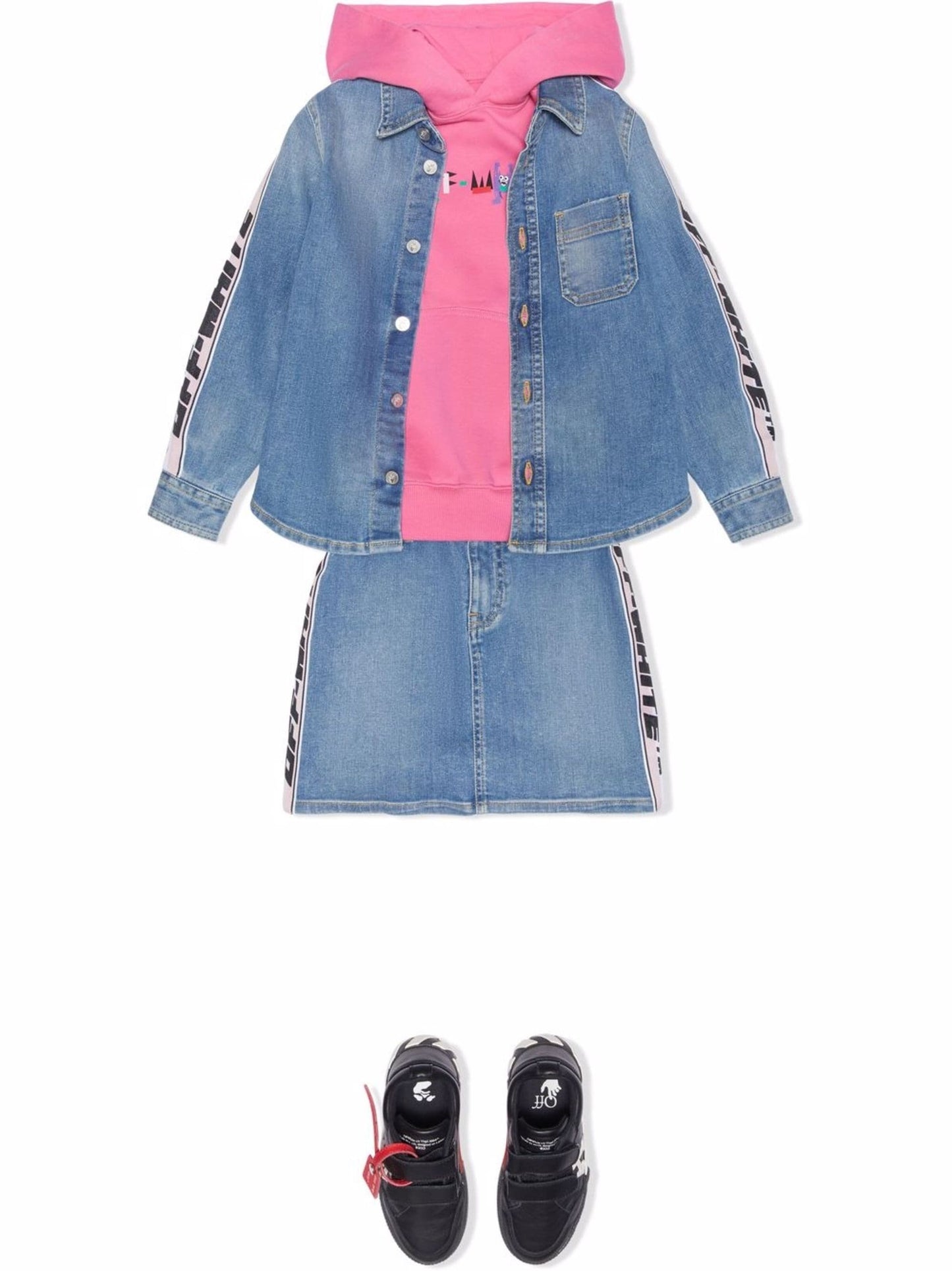LOGO BAND DENIM SHIRT LIGHT BLUE BLACK