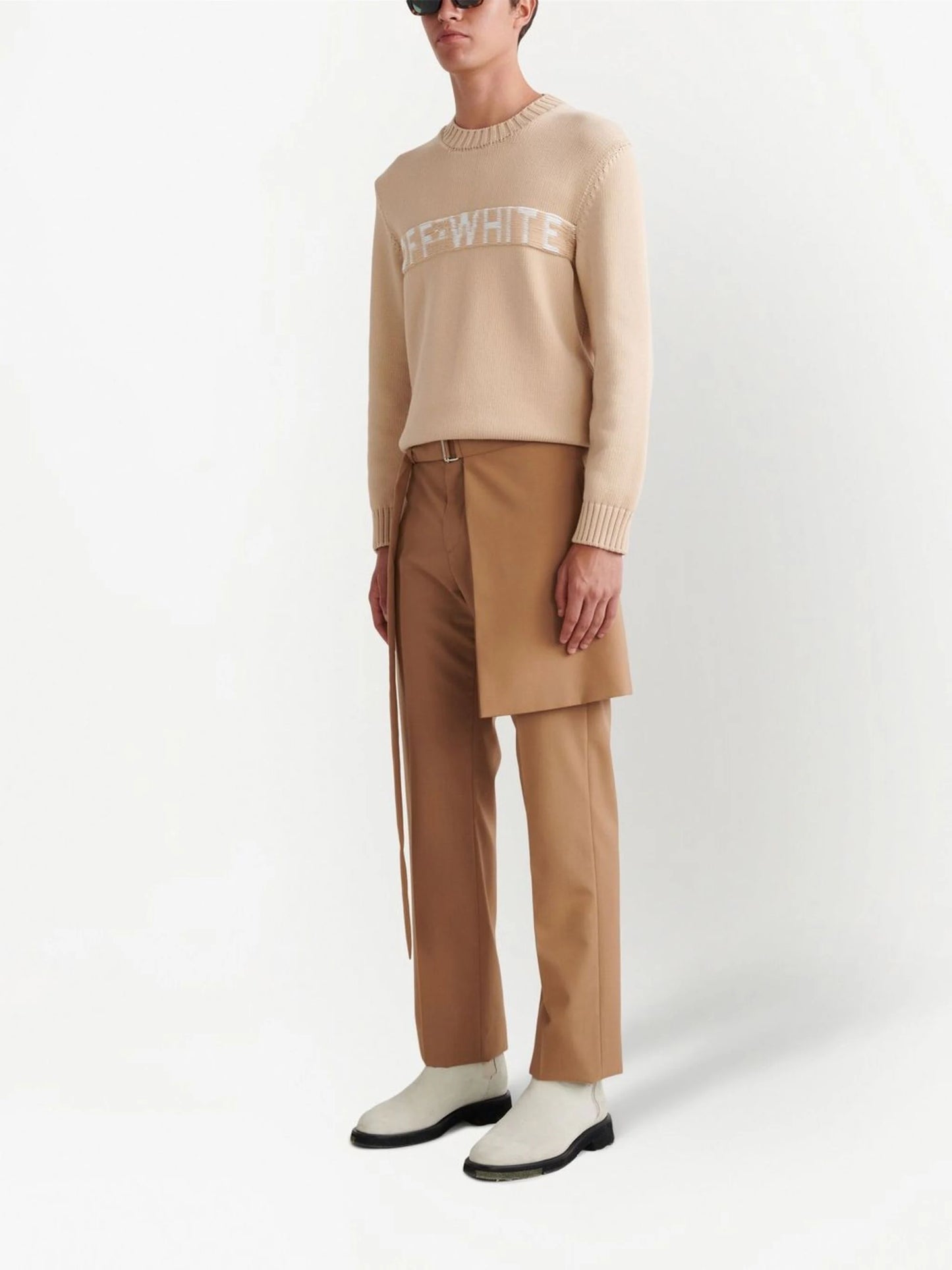 APRON SLIM PANT CAMEL NO COLOR