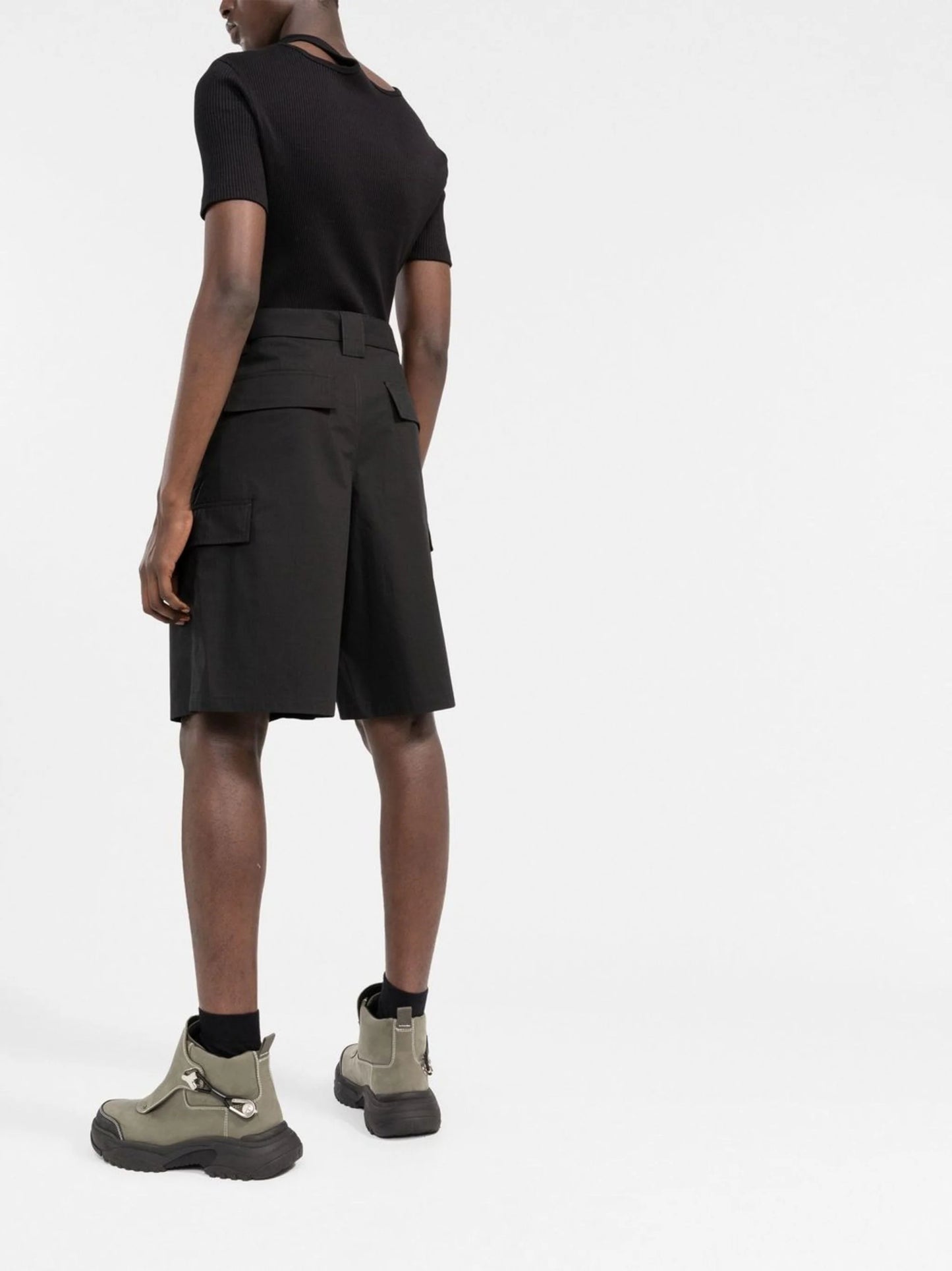 BUCKLE CARGO SHORTS BLACK NO COLOR