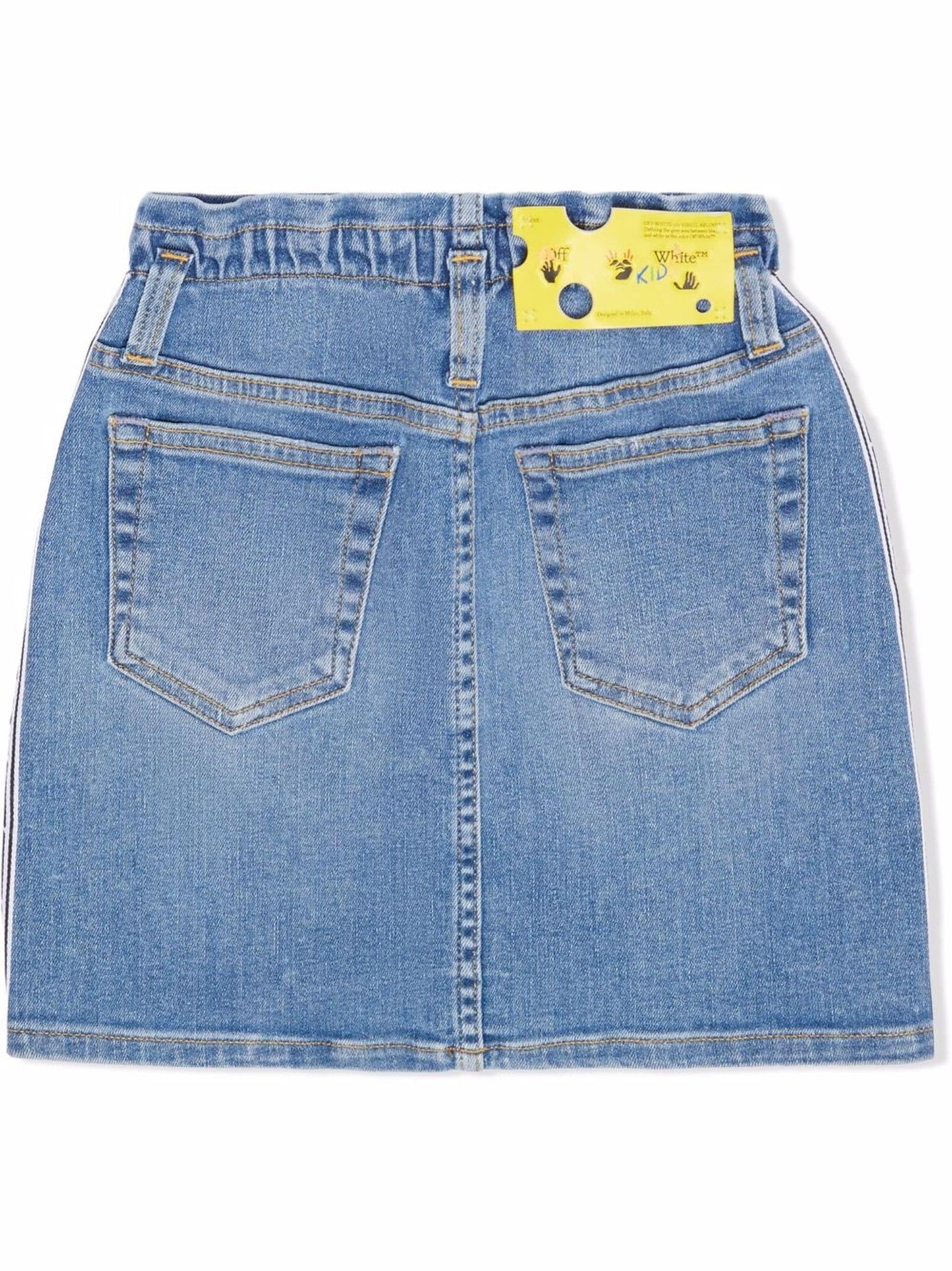 LOGO BAND DENIM SKIRT LIGHT BLUE BLACK