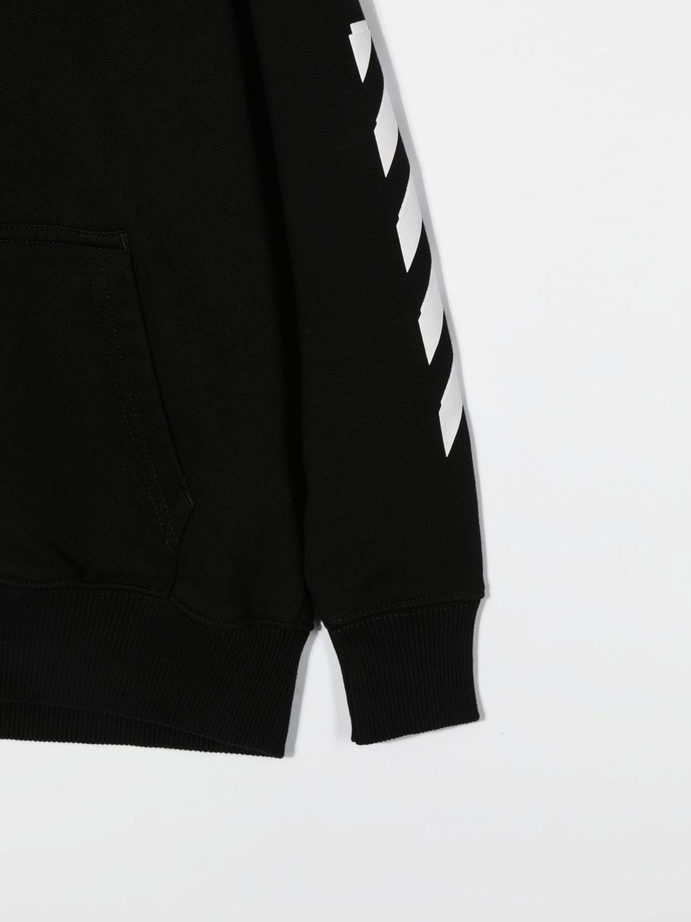 OW RUBBER ARROW HOODIE ZIP BLACK WHITE