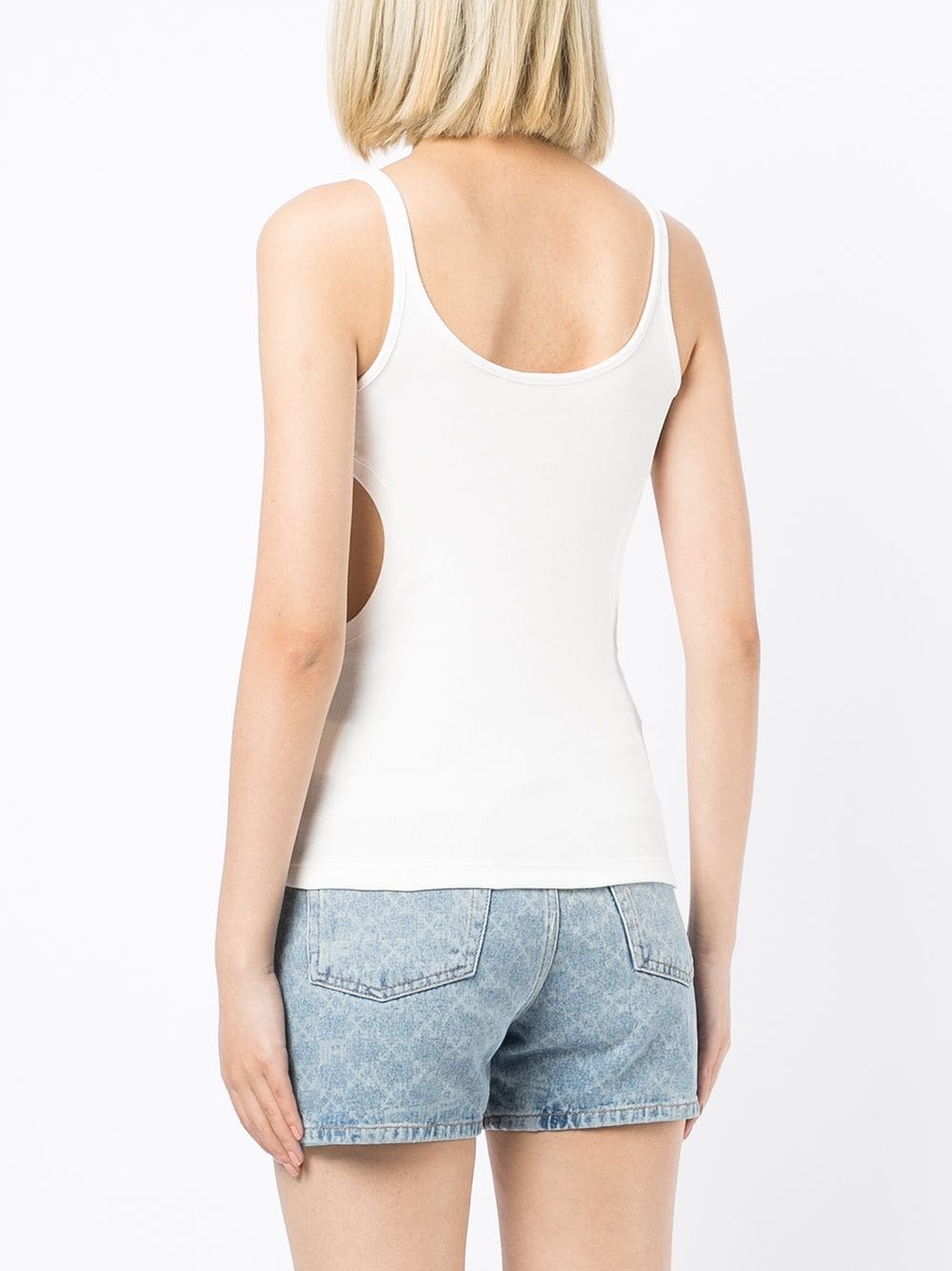METEOR RIBBED TANK TOP WHITE NO COLOR