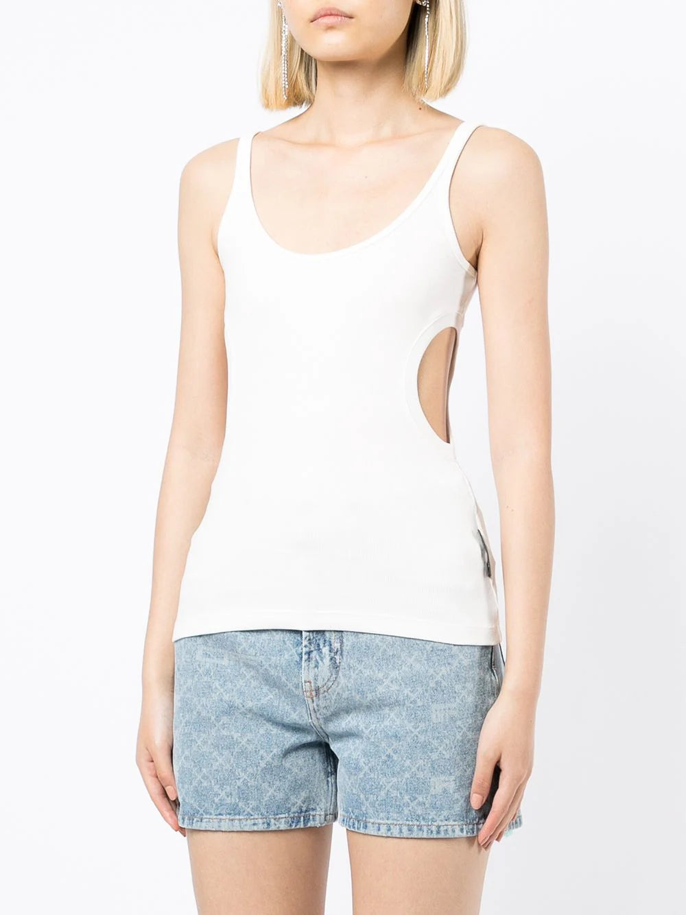 METEOR RIBBED TANK TOP WHITE NO COLOR