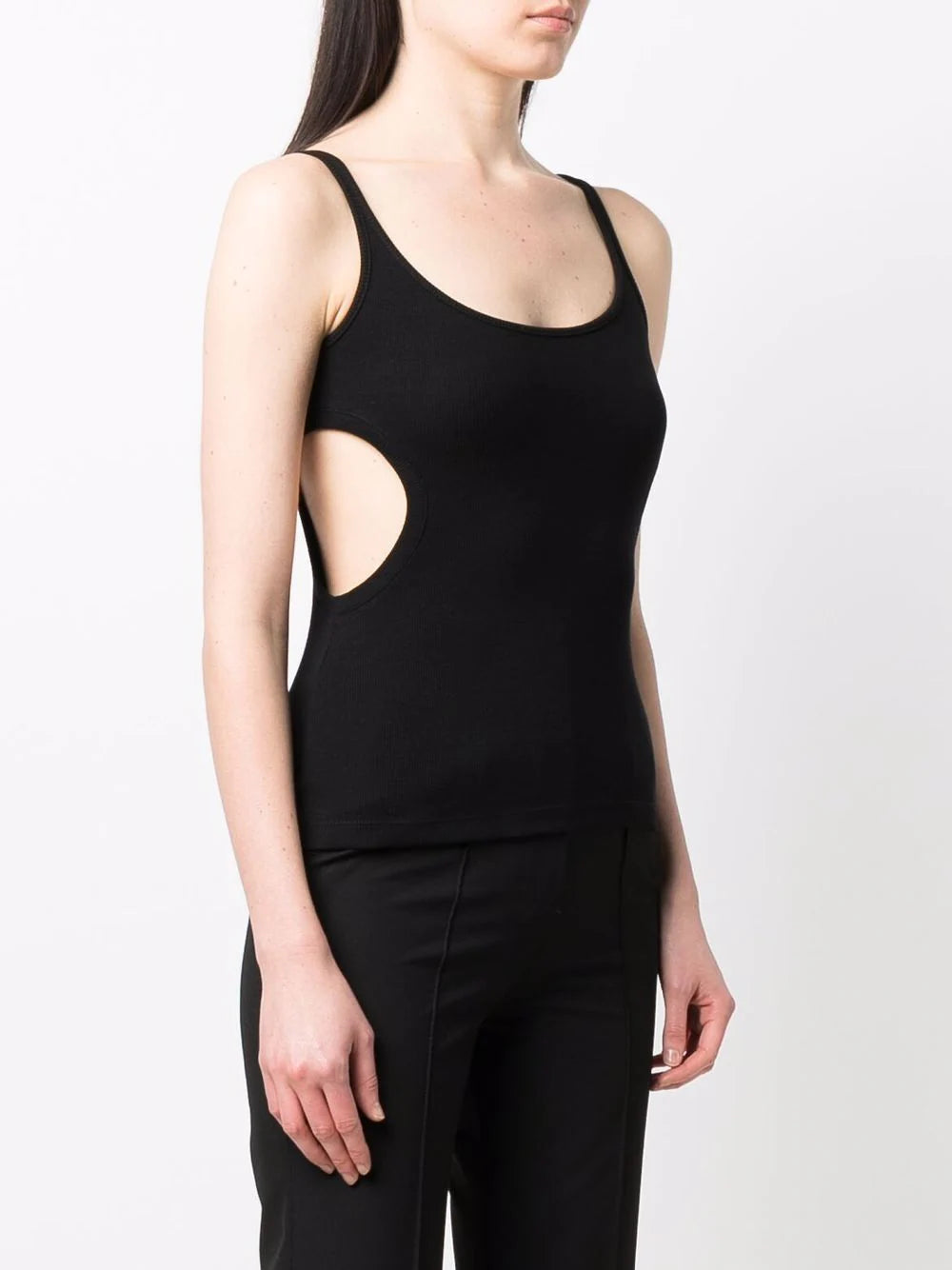 METEOR RIBBED TANK TOP BLACK NO COLOR