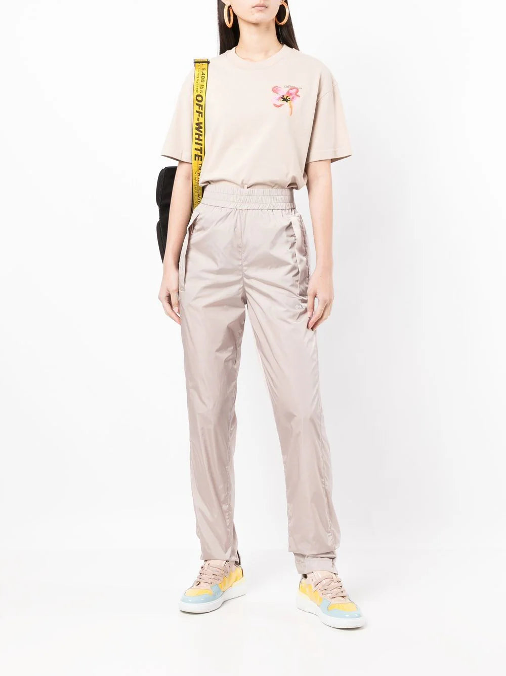 DIAG TRACKPANT NUDE WHITE